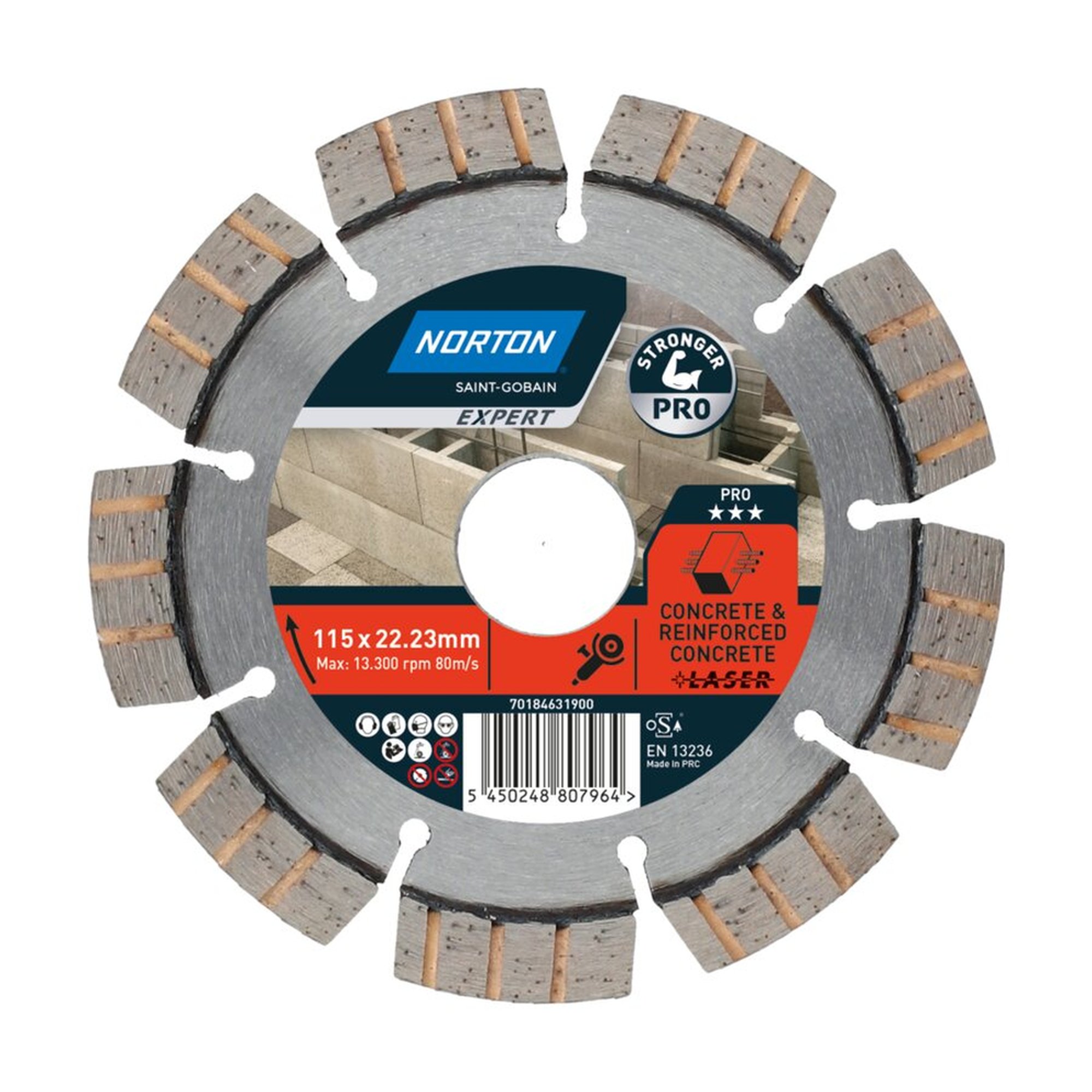 Norton EXPERT PRO TURBO LASER Diamantscheibe für Beton 115x22.23mm