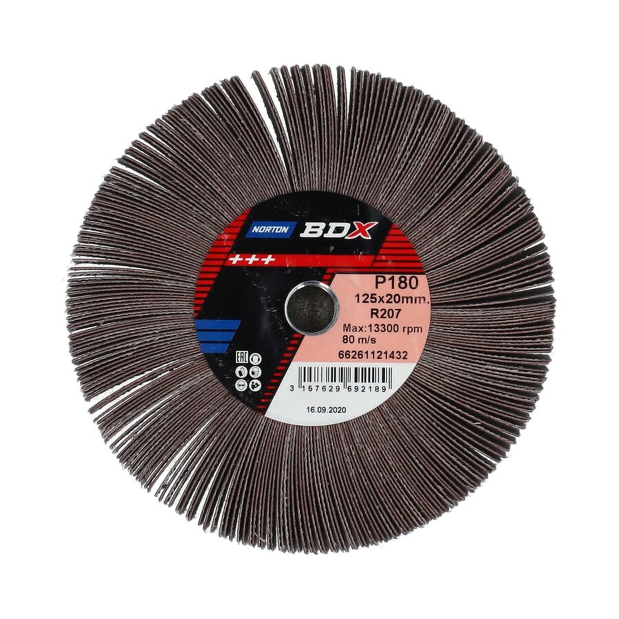 5 x Norton Fächerschleifer M14 125x20 R207 180 BDX Schleifmop für präzises Schleifen