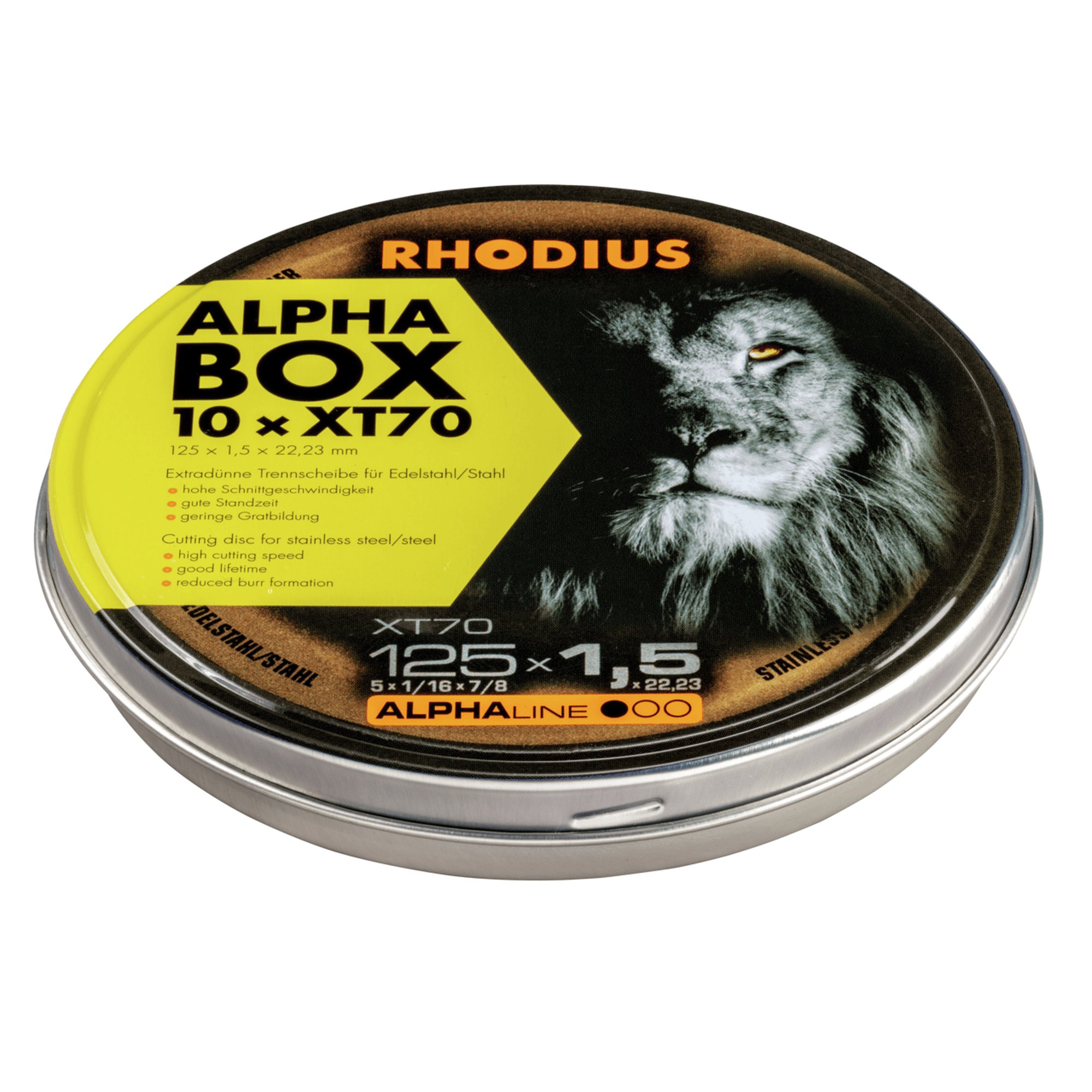 10 x RHODIUS Extradünne Trennscheibe XT70 BOX Ø 125 mm