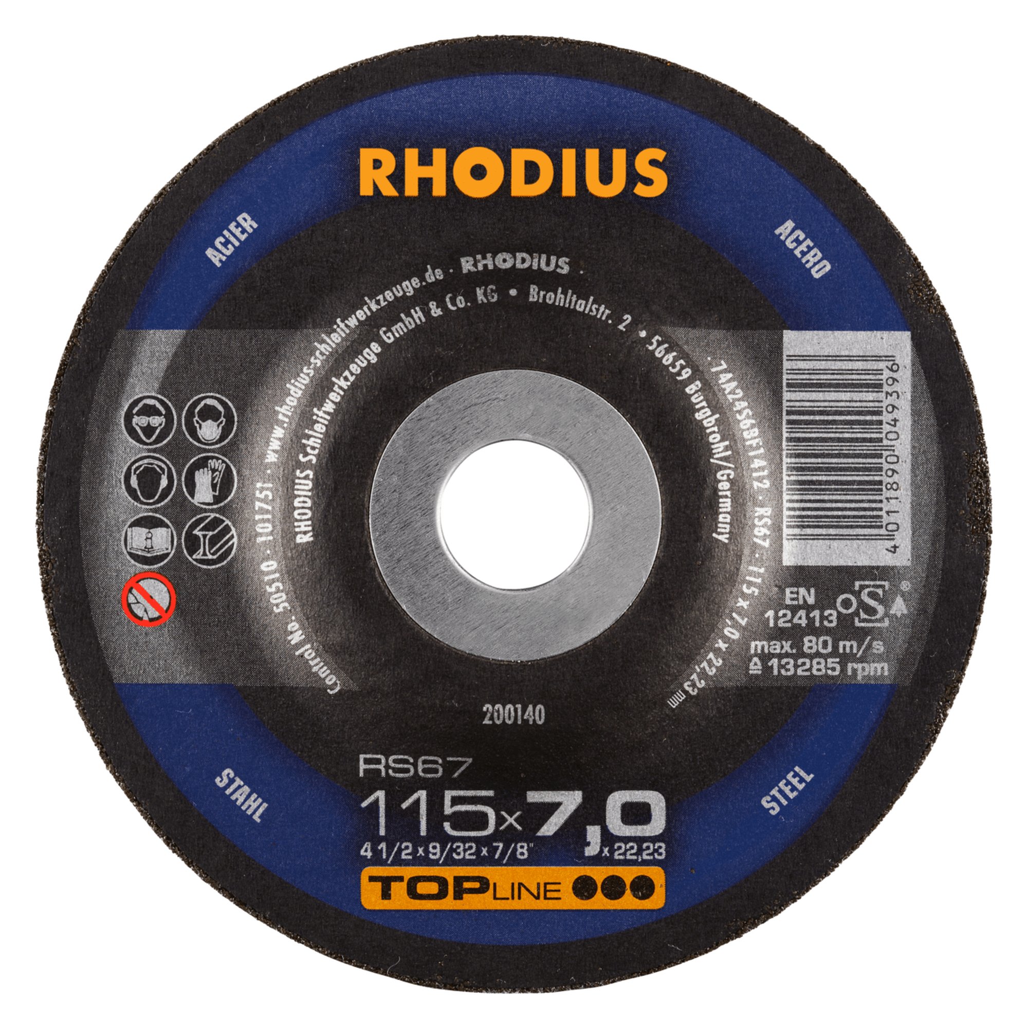 25 x RHODIUS Schruppscheibe RS67 Ø 115 mm
