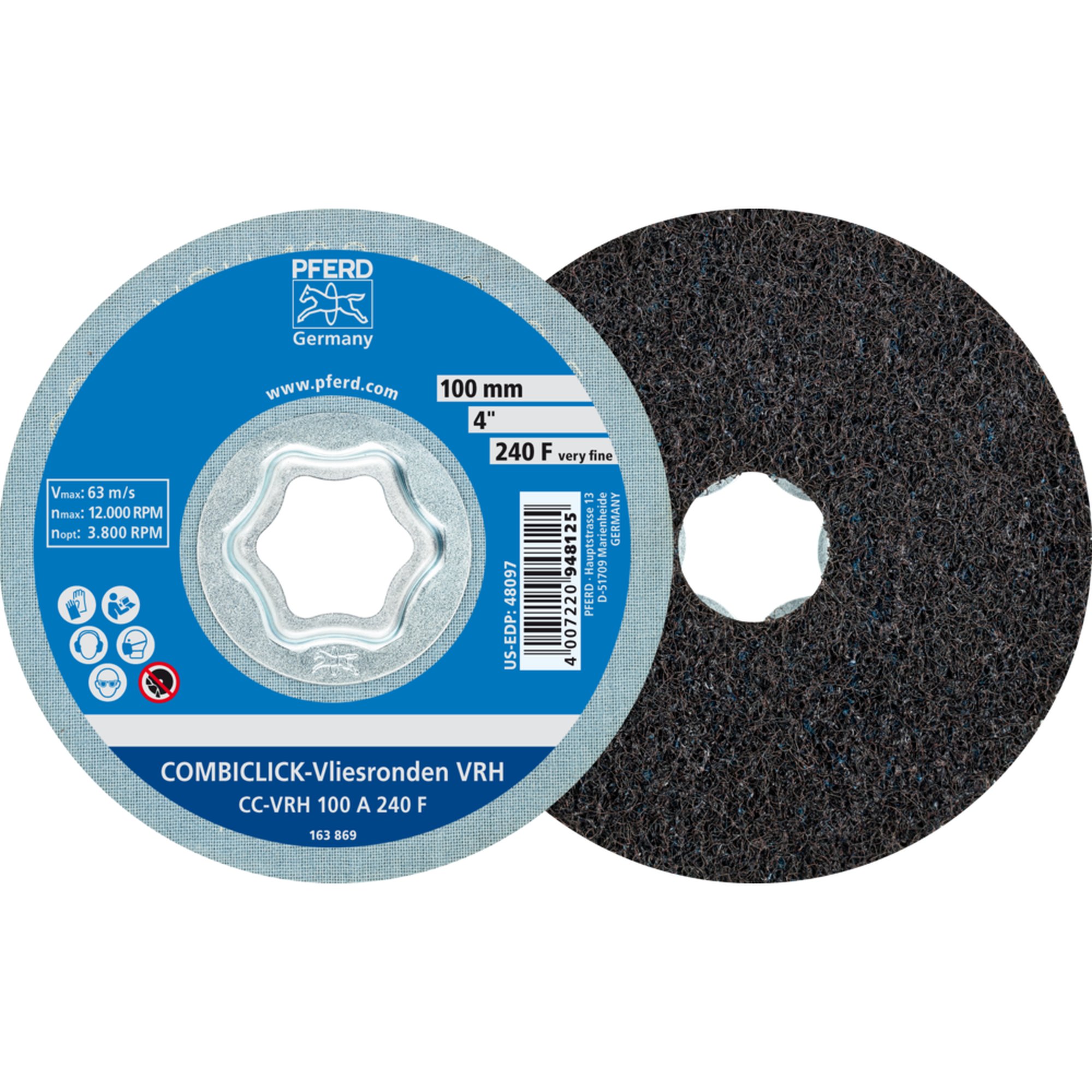 10 x PFERD COMBICLICK Vliesronde CC-VRH 100 A 240 F