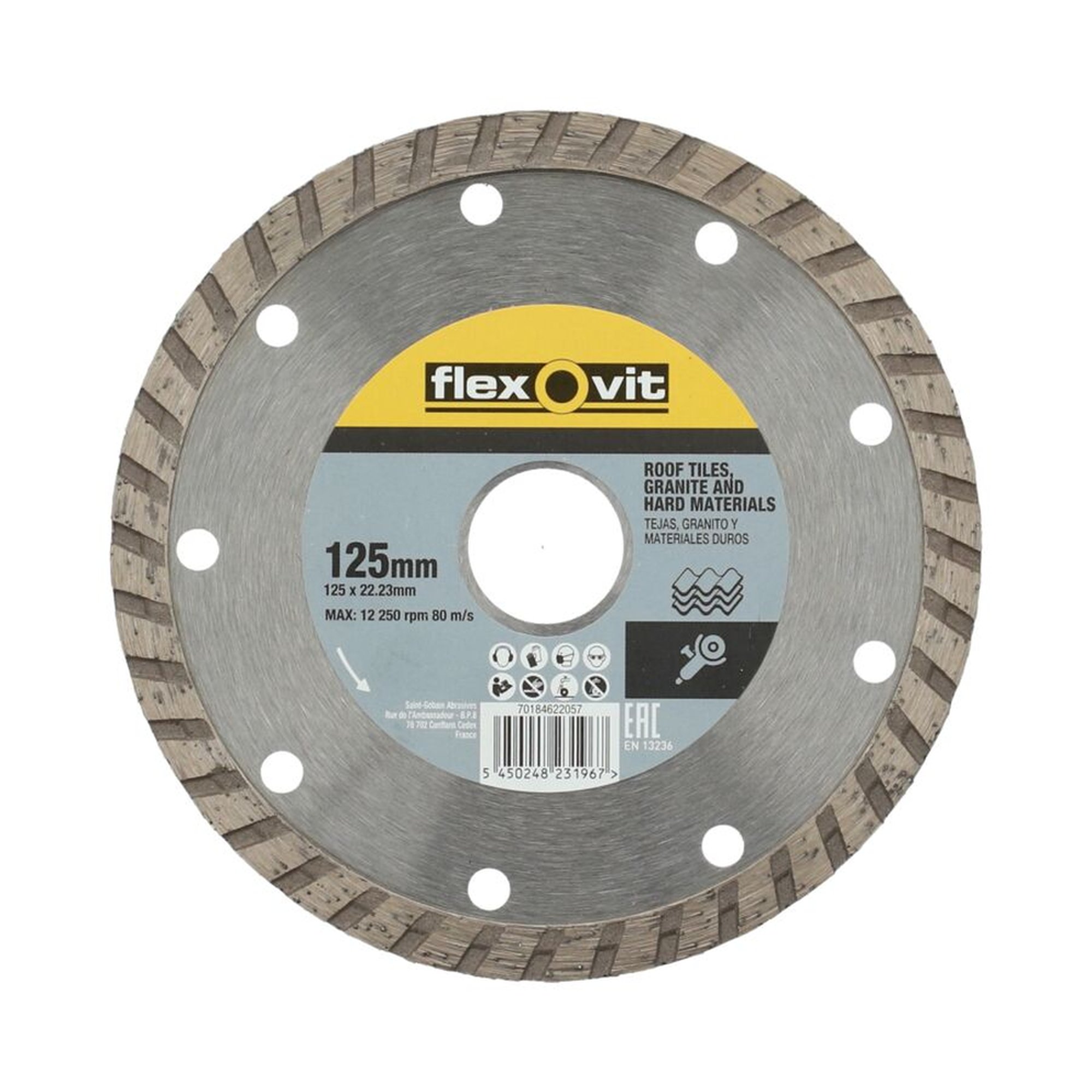 Diamantscheibe 125x22.23mm Flexovit MERCHANDISING CR TURBO für präzises Schneiden