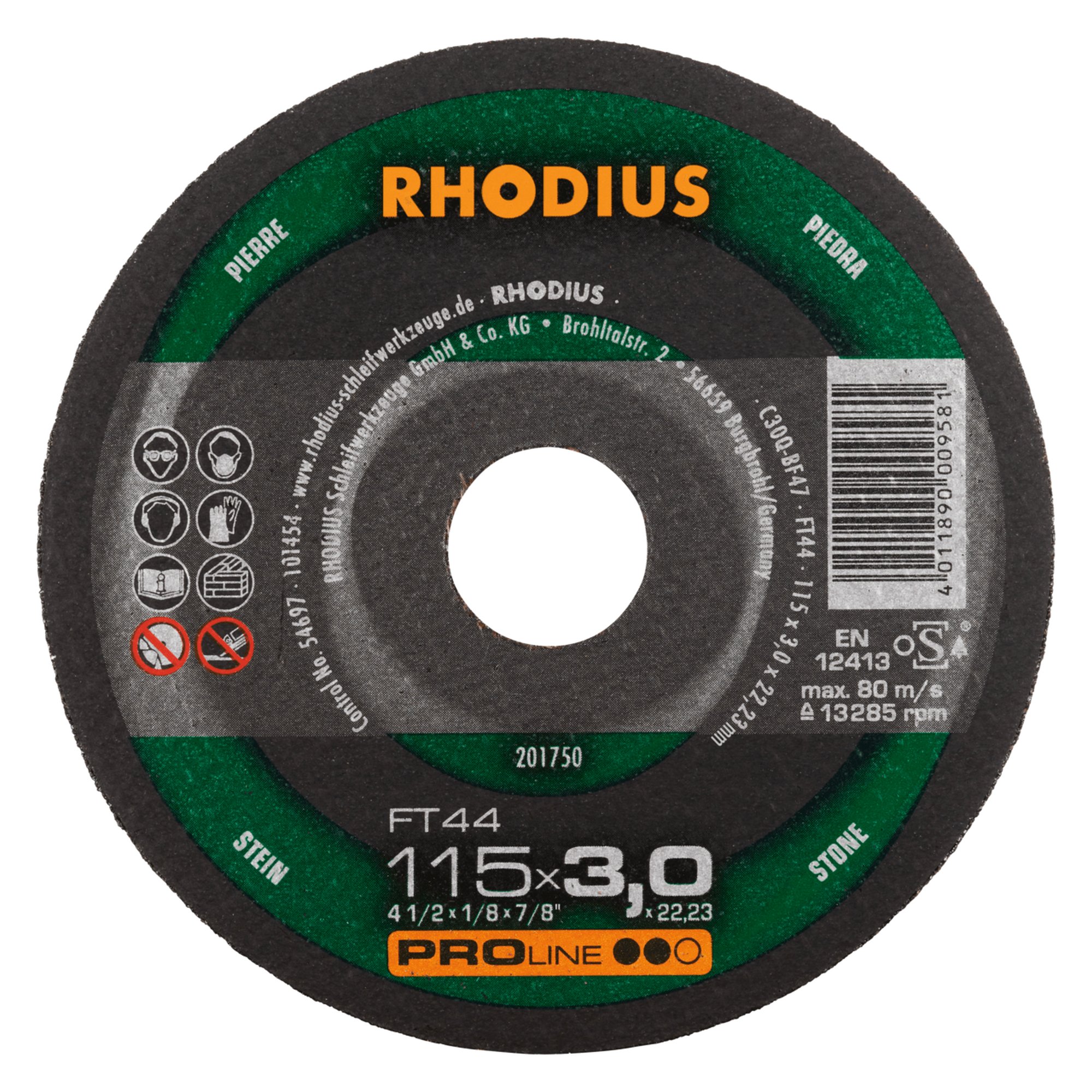25 x RHODIUS Freihandtrennscheibe FT44 Ø 115 mm