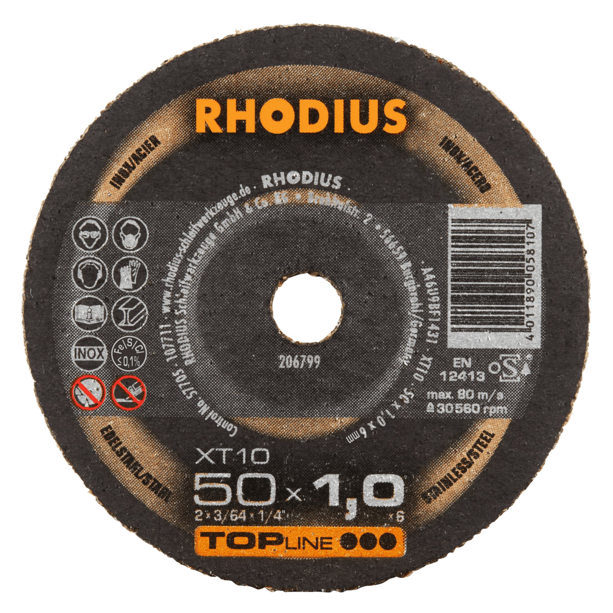 50 x RHODIUS Extradünne Mini Trennscheibe XT10 MINI Ø 50 mm