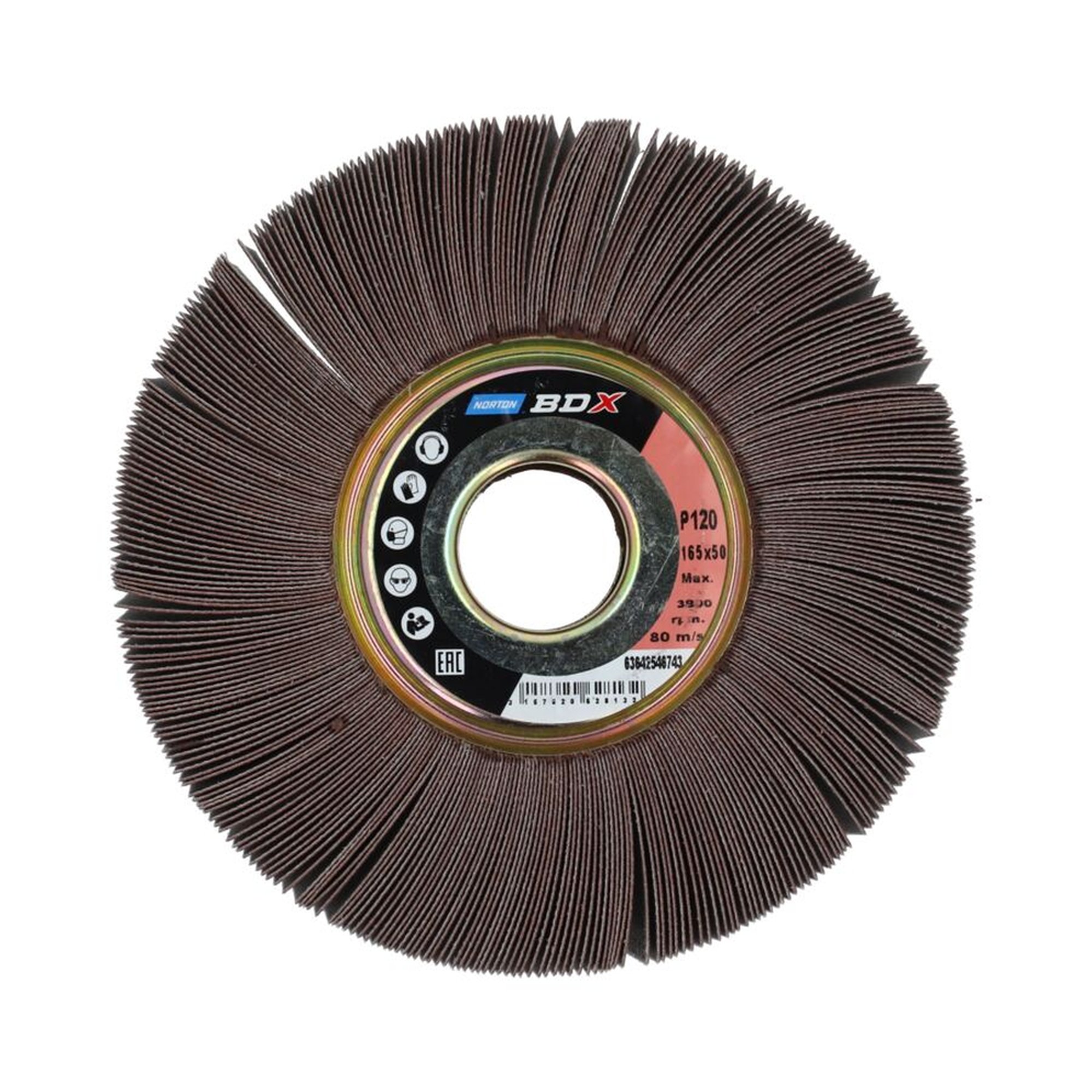 Norton Fächerschleifer Schleifmop mit Flansch 165x50x32 R207 120 BDX