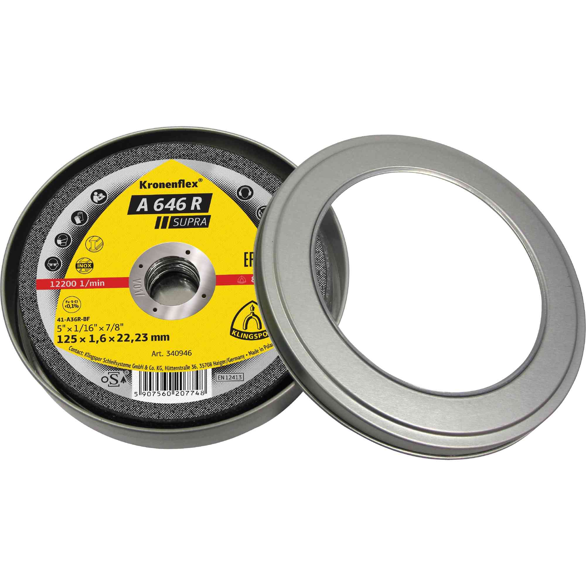 40 x Klingspor A 646 R Trennscheiben 5 Dosen a 8 Stück | 115 x 1,6 x 22,23 mm gerade