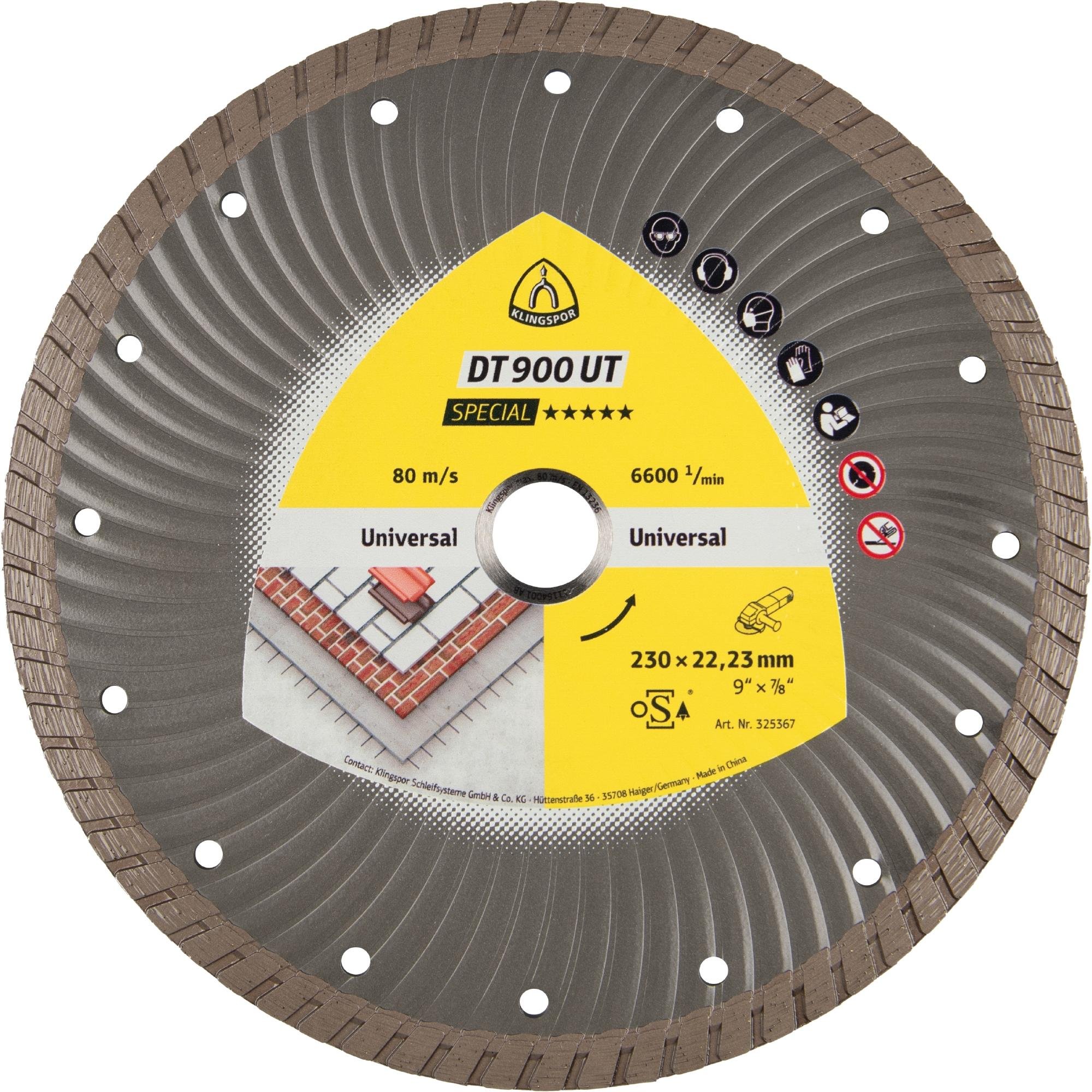 1 x Klingspor DT 900 UT Diamanttrennscheiben, 100 x 2,2 x 22,23 mm 2,2 x 10 mm, geschlossener Rand Turbo