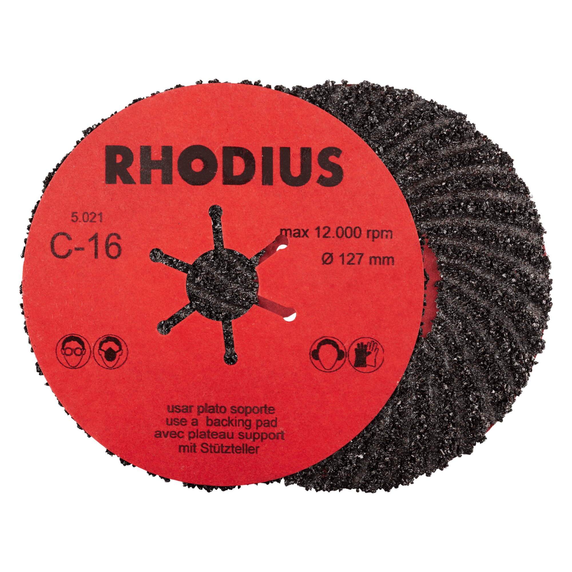 25 x RHODIUS Fiberscheibe Schleifscheibe SFC Ø 125 mm Körnung 16