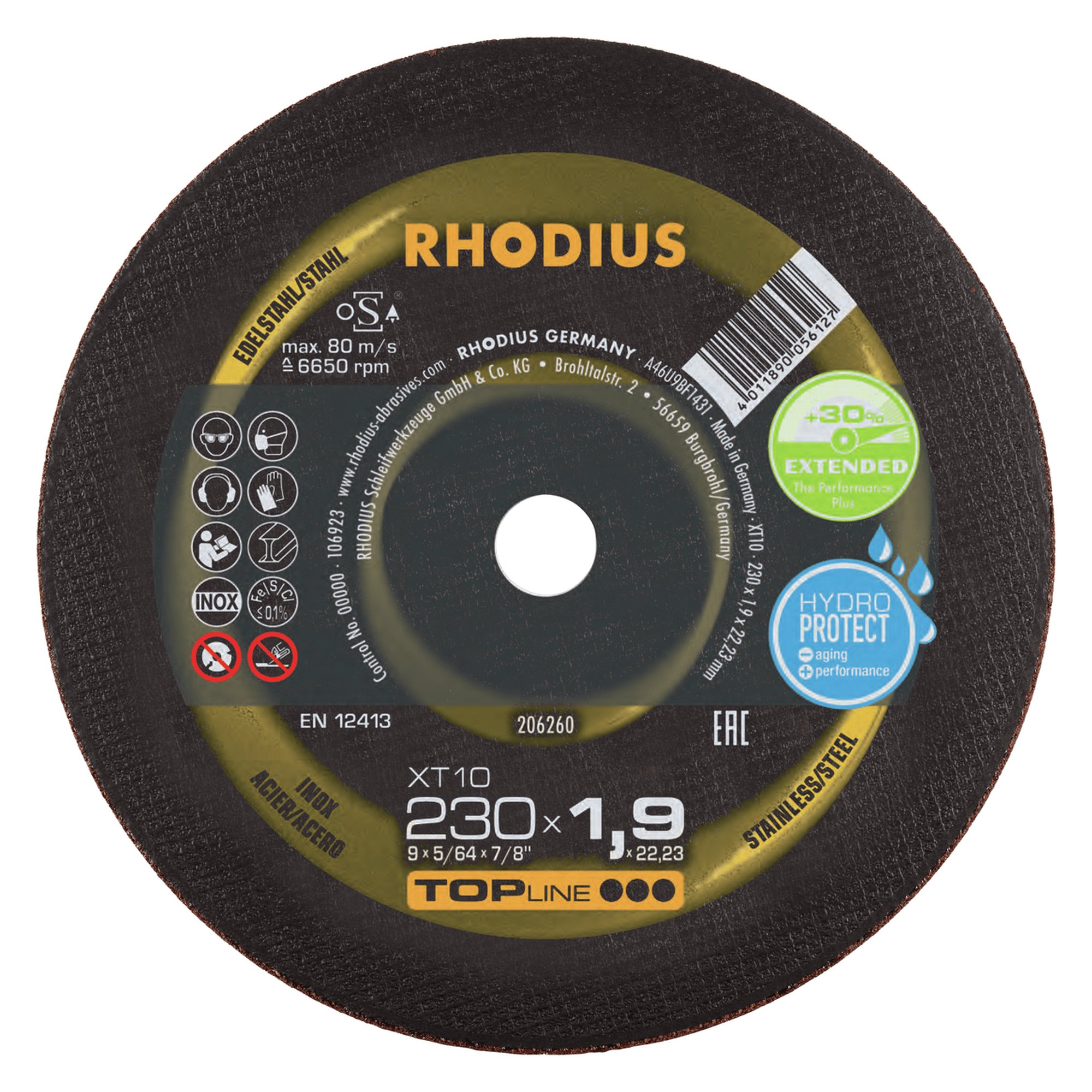 25 x RHODIUS Extradünne Trennscheibe XT10 Ø 230 mm