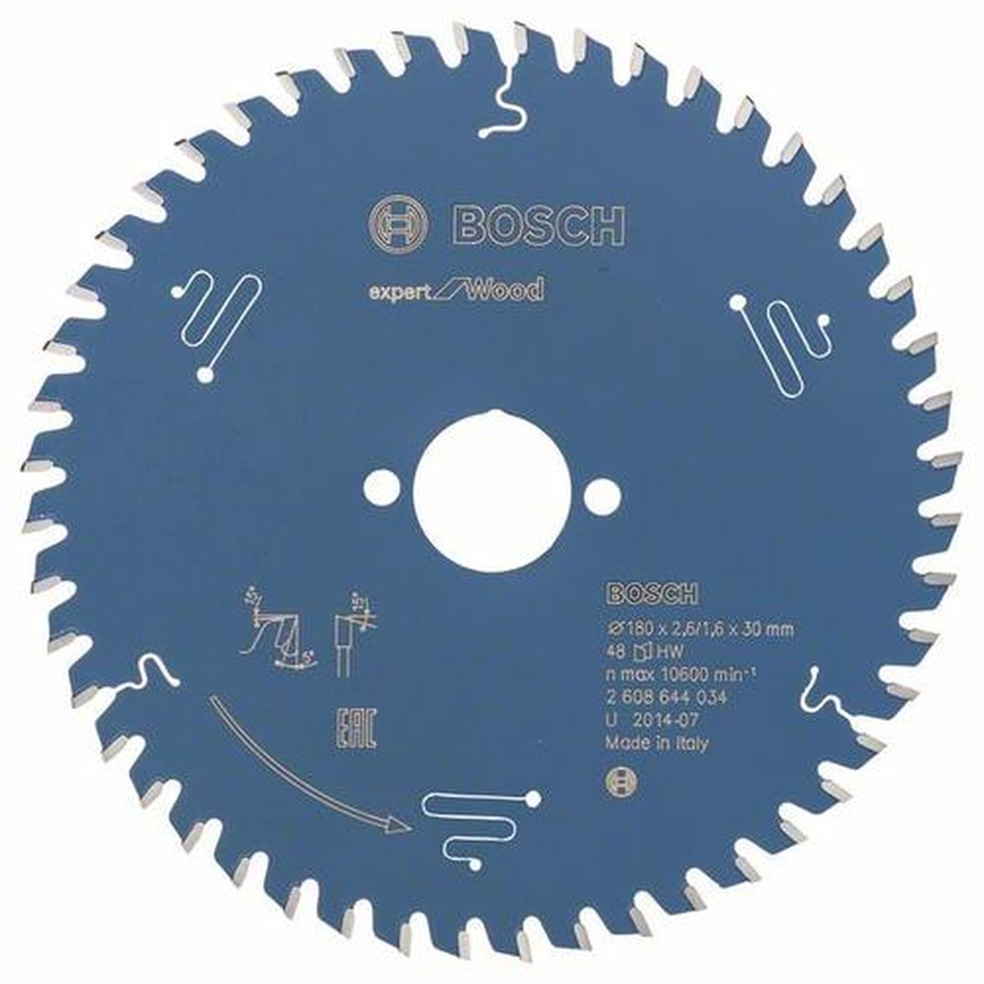 BOSCH Kreissägeblatt Expert für Holz, Ø 180 mm, 48 Zähne