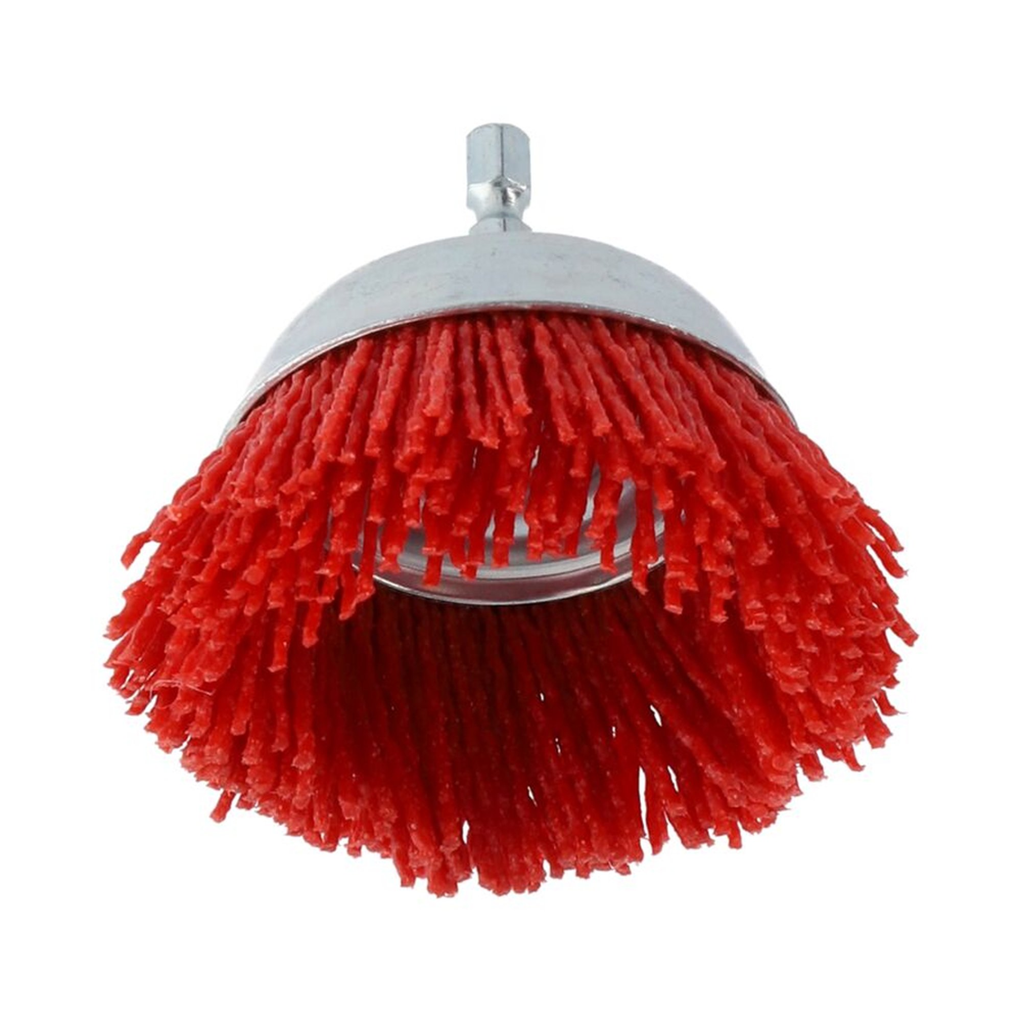 5 x Norton Drahtbürsten Hand Drill Cup Rot Nylon 75mm - Hochwertige Reinigungstools