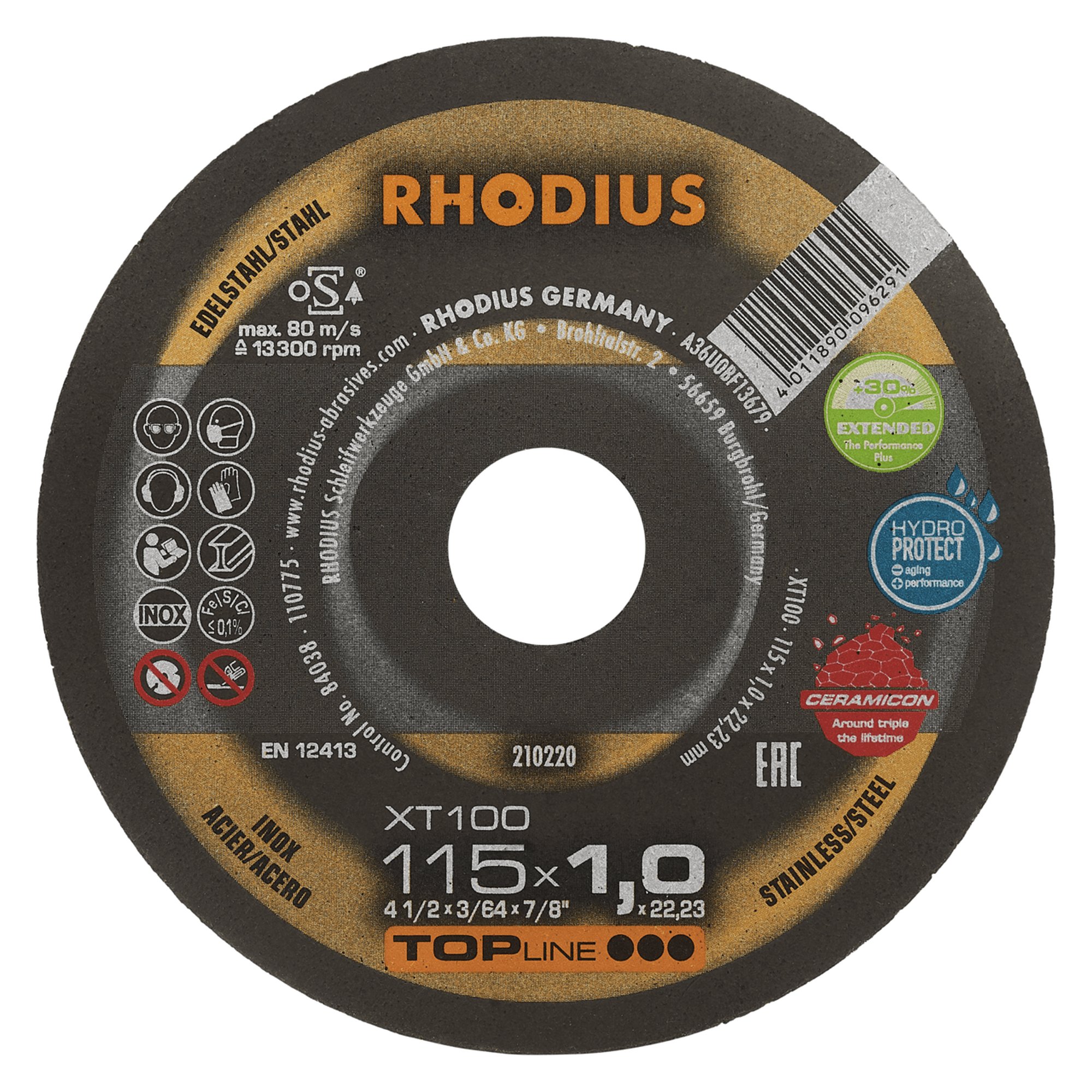 25 x RHODIUS Extradünne Trennscheibe XT100 EXTENDED Ø 115 mm