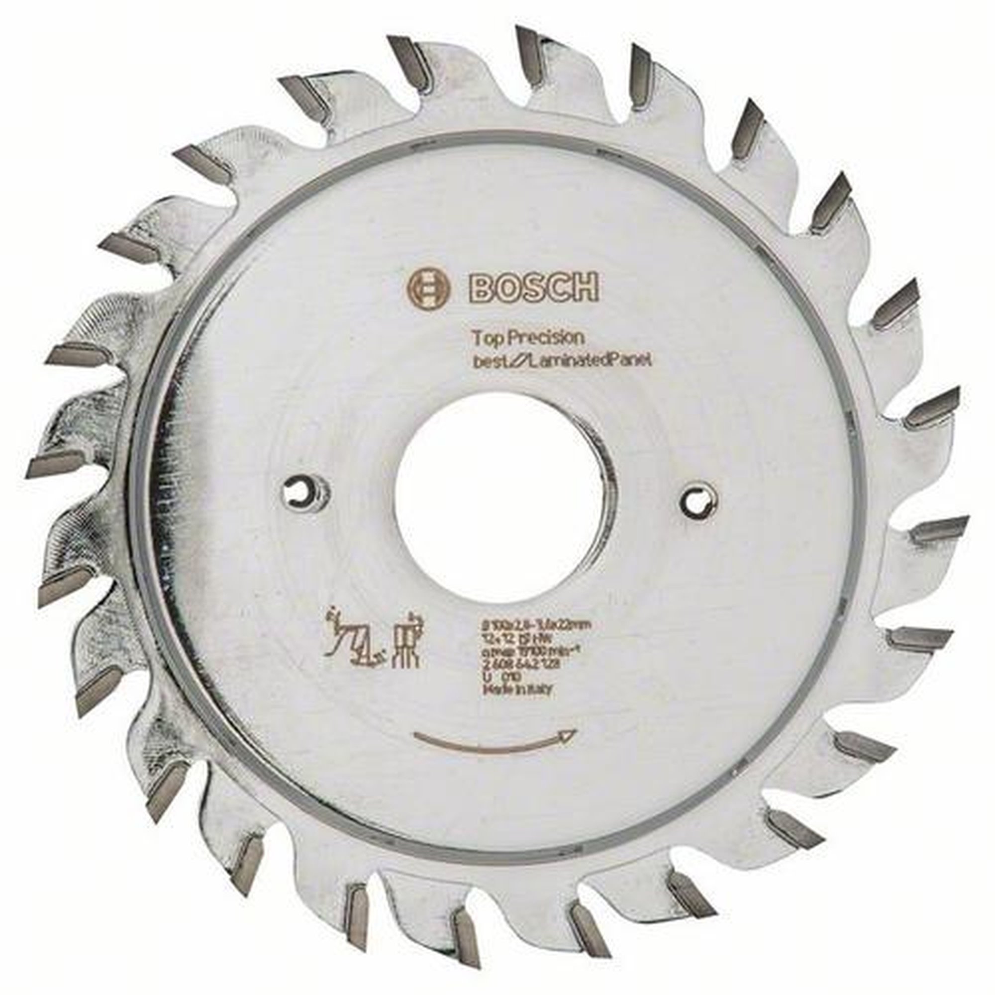 BOSCH Vorritzblatt Top Precision Best für Laminatplatte, Ø 100 mm, 12 + 12 Zähne