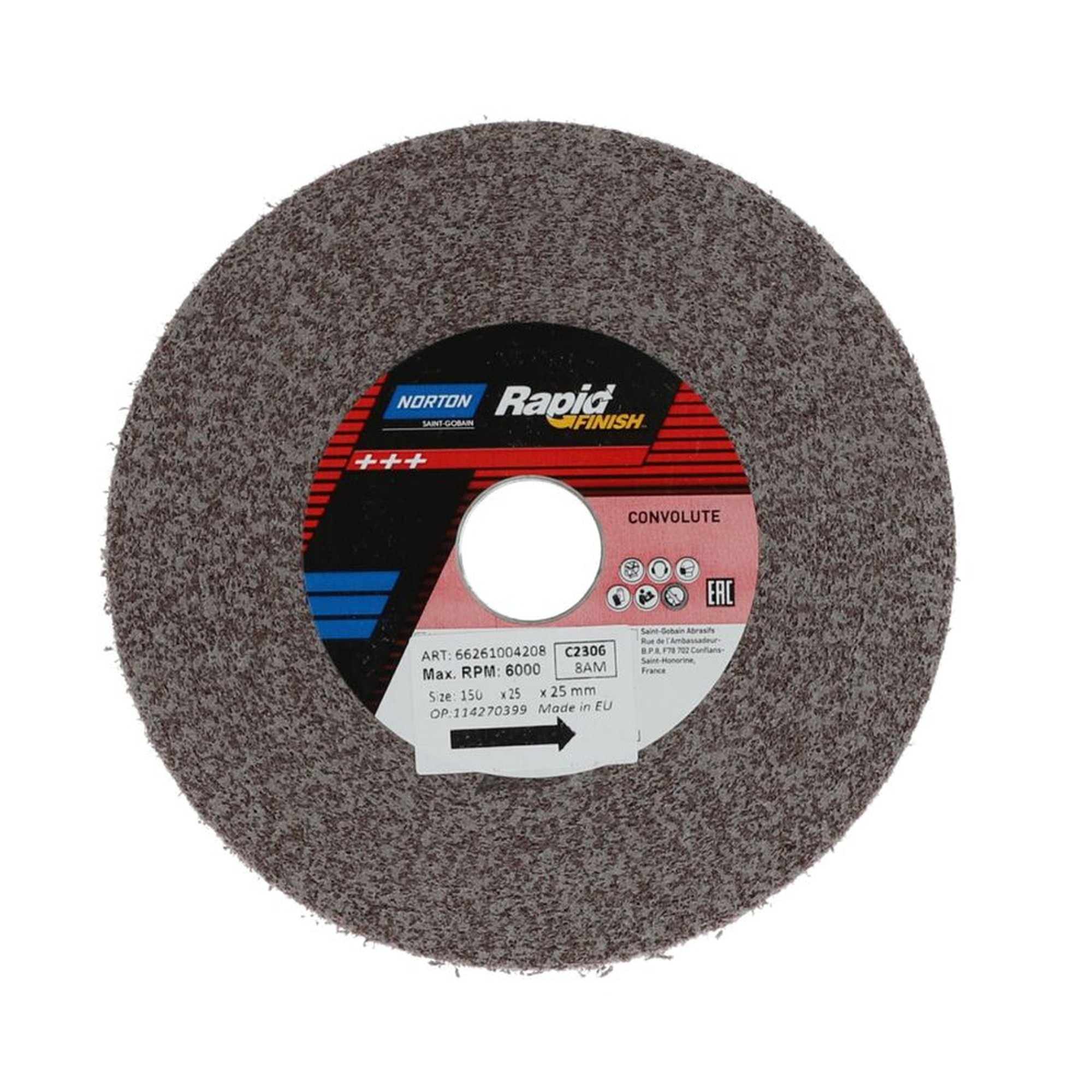 3 x Norton KompaktSchleifscheibe RAPID FINISH 4000 150x25x25 AlOx M 8 D48