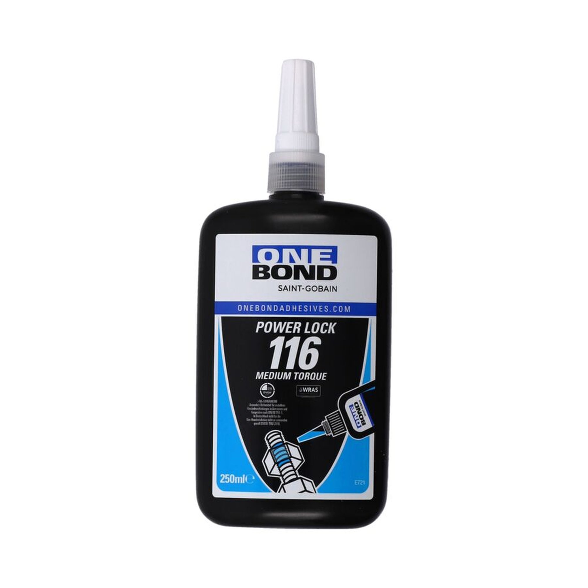 10 x Norton Onebond116 Med ThreadLok 250ml Anaerobic Adhesive Plastic Bottle Blau