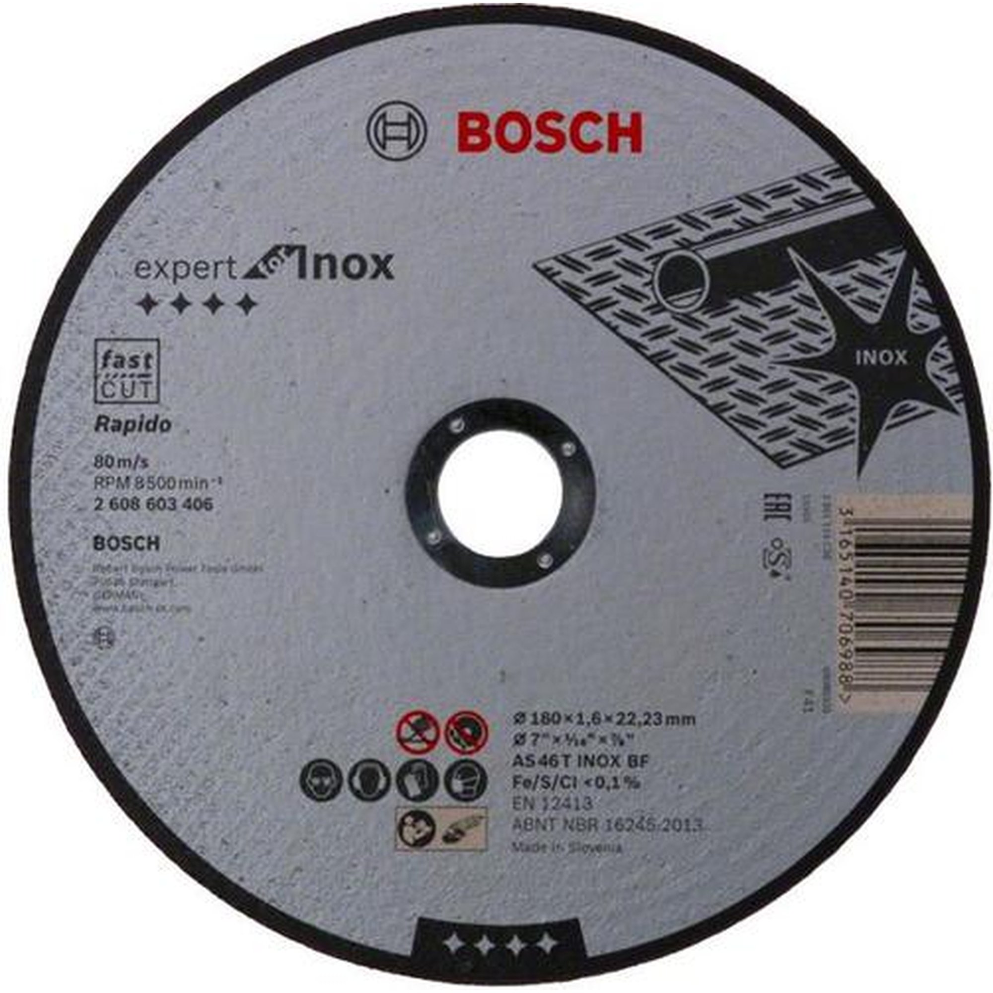 25x BOSCH Trennscheibe gerade Expert für Edelstahl - Rapido AS 46 T INOX BF, Ø 180 x 1,6 mm