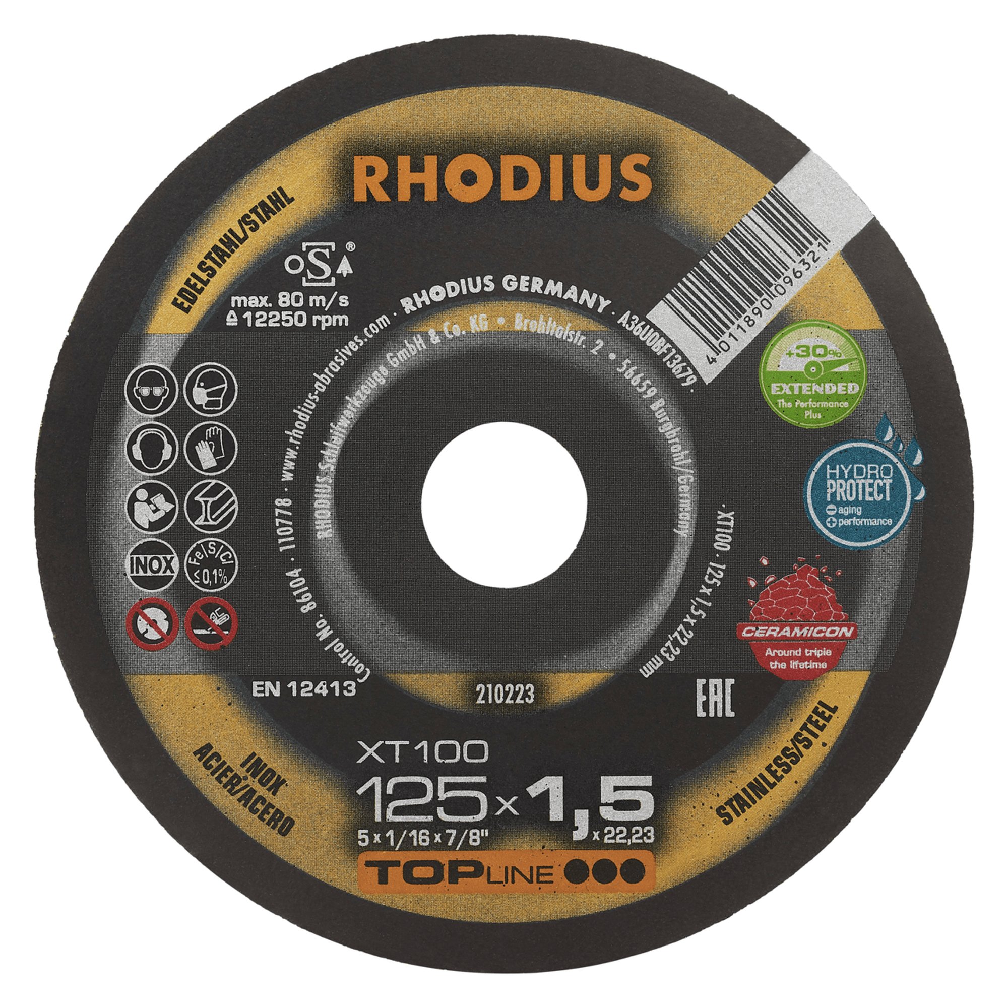 25 x RHODIUS Extradünne Trennscheibe XT100 EXTENDED Ø 125 mm