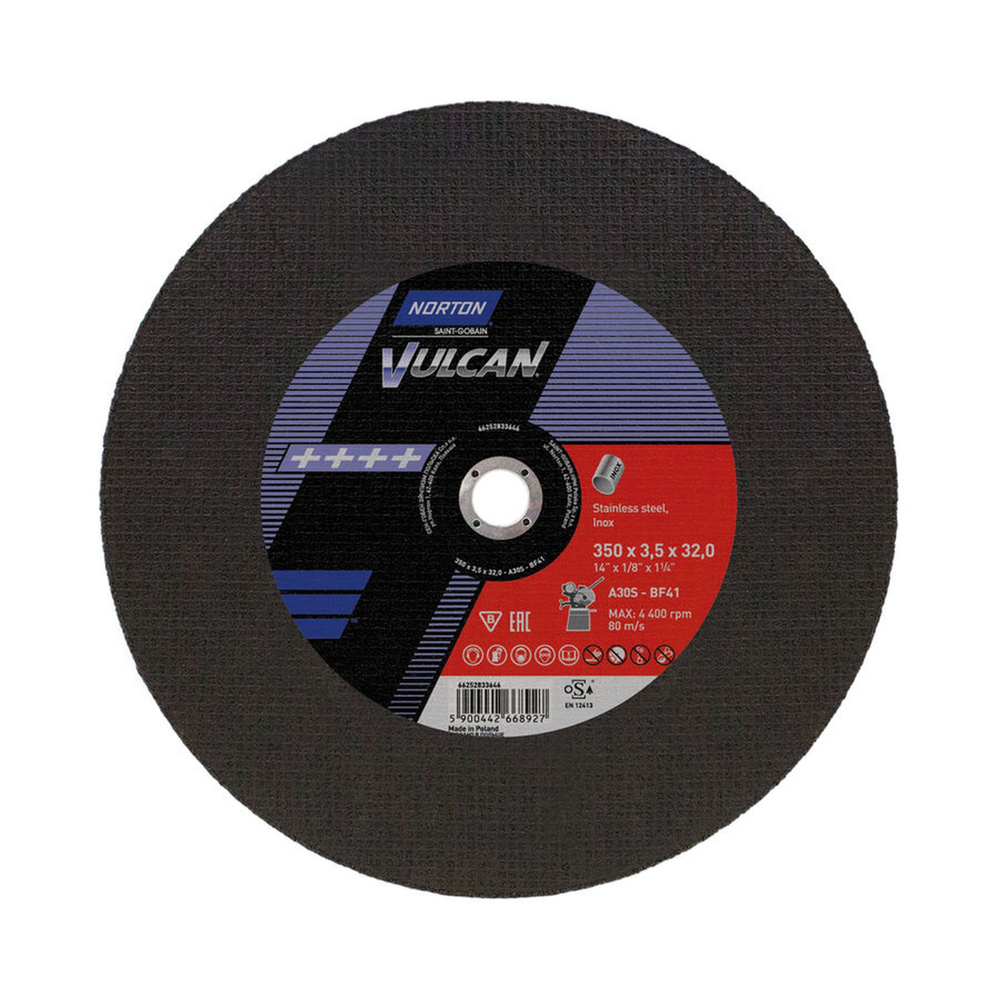 10 x Norton Trennscheibe für Inox VULCAN 356x3.5x32mm - Hochwertige Schneidleistung