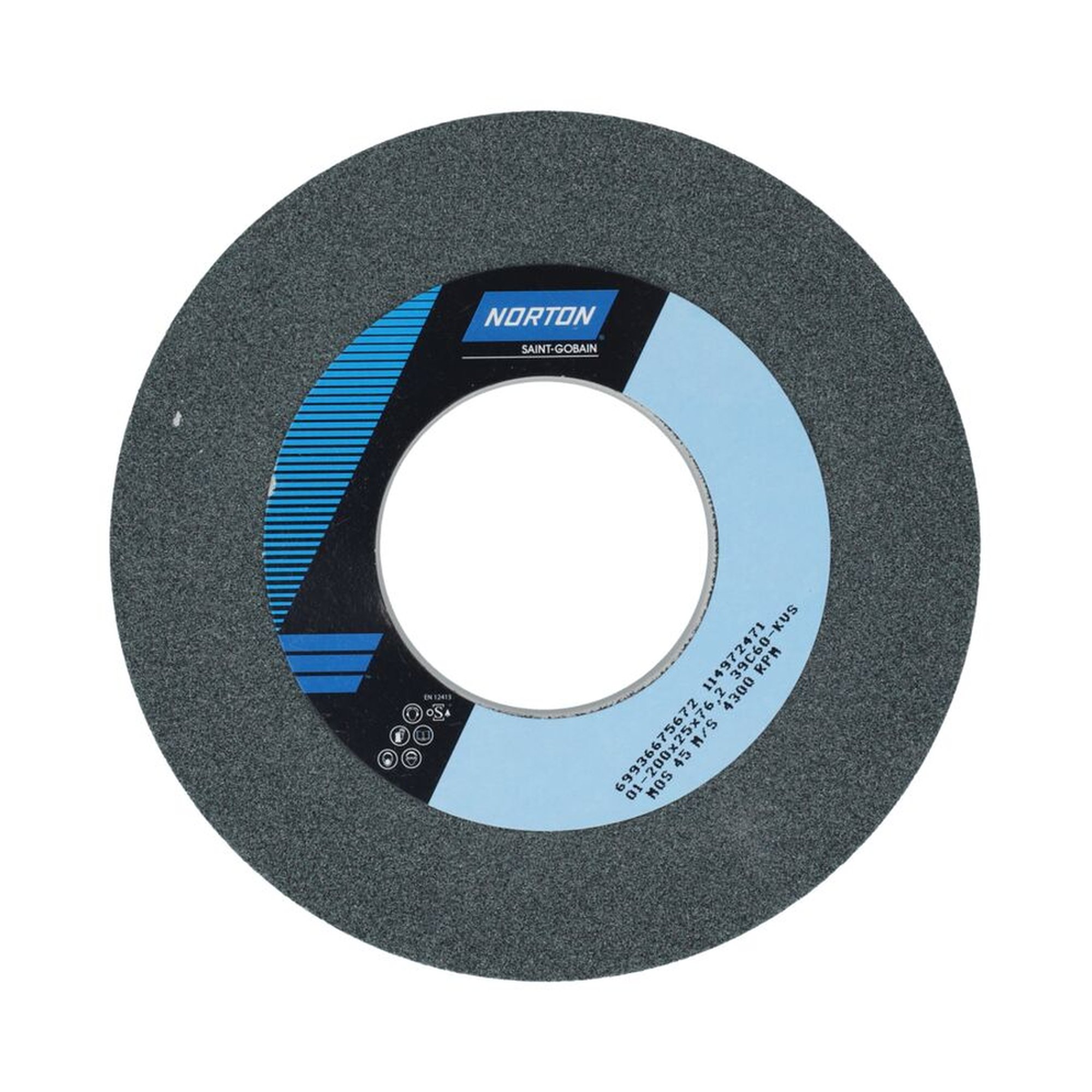 2 x Norton Schleifscheibe gerade 200x25x76,2 39C 60 KVS für präzises Schleifen