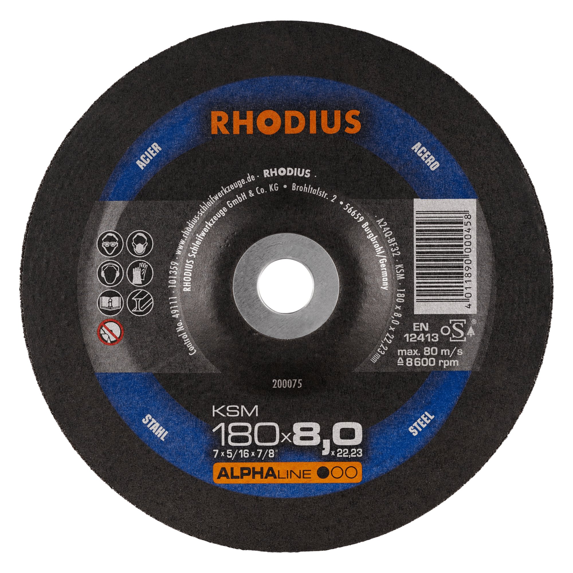 10 x RHODIUS Schruppscheibe KSM Ø 180 mm