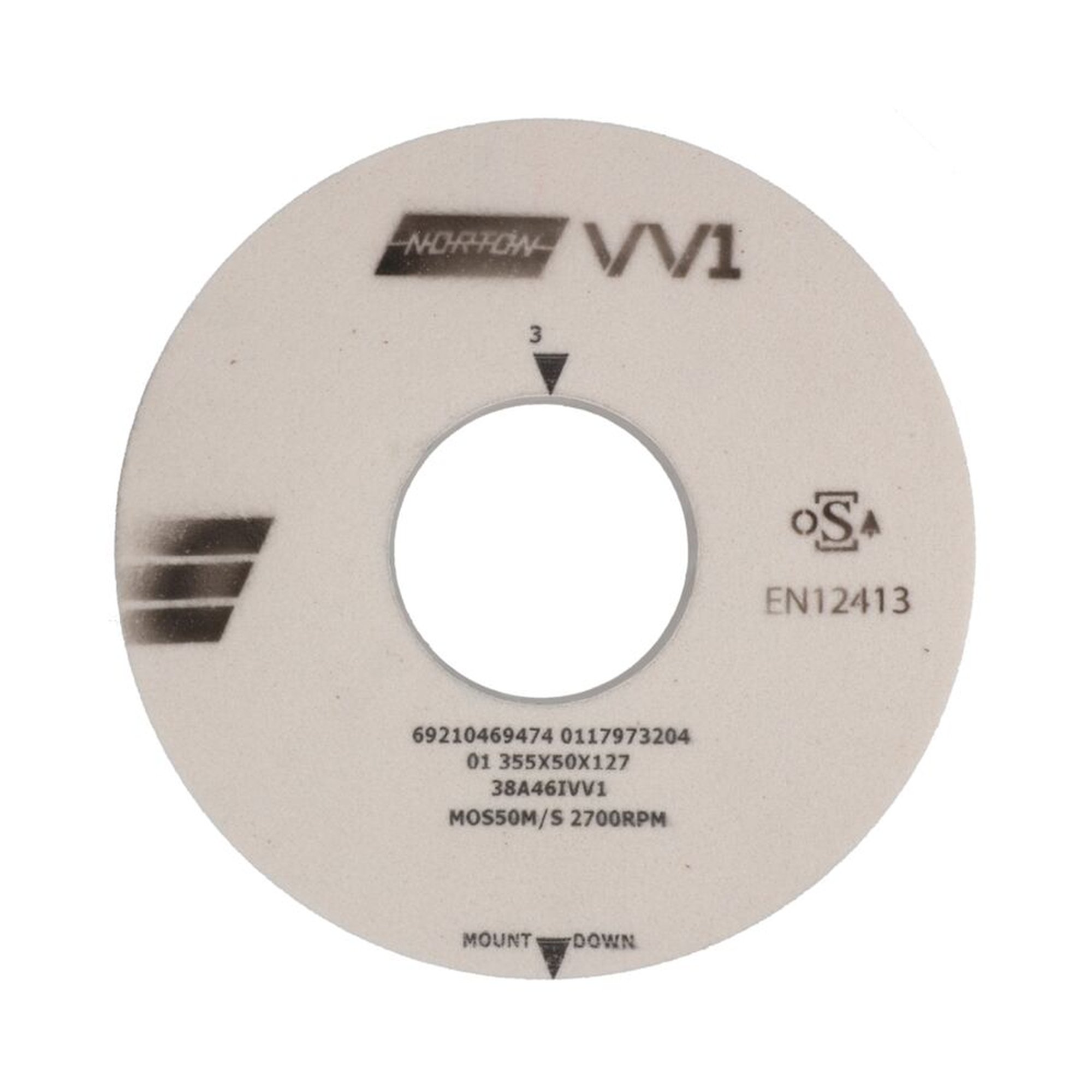 Norton Gerade Schleifscheibe 355x50x127mm K46 zum Flachschleifen VV1