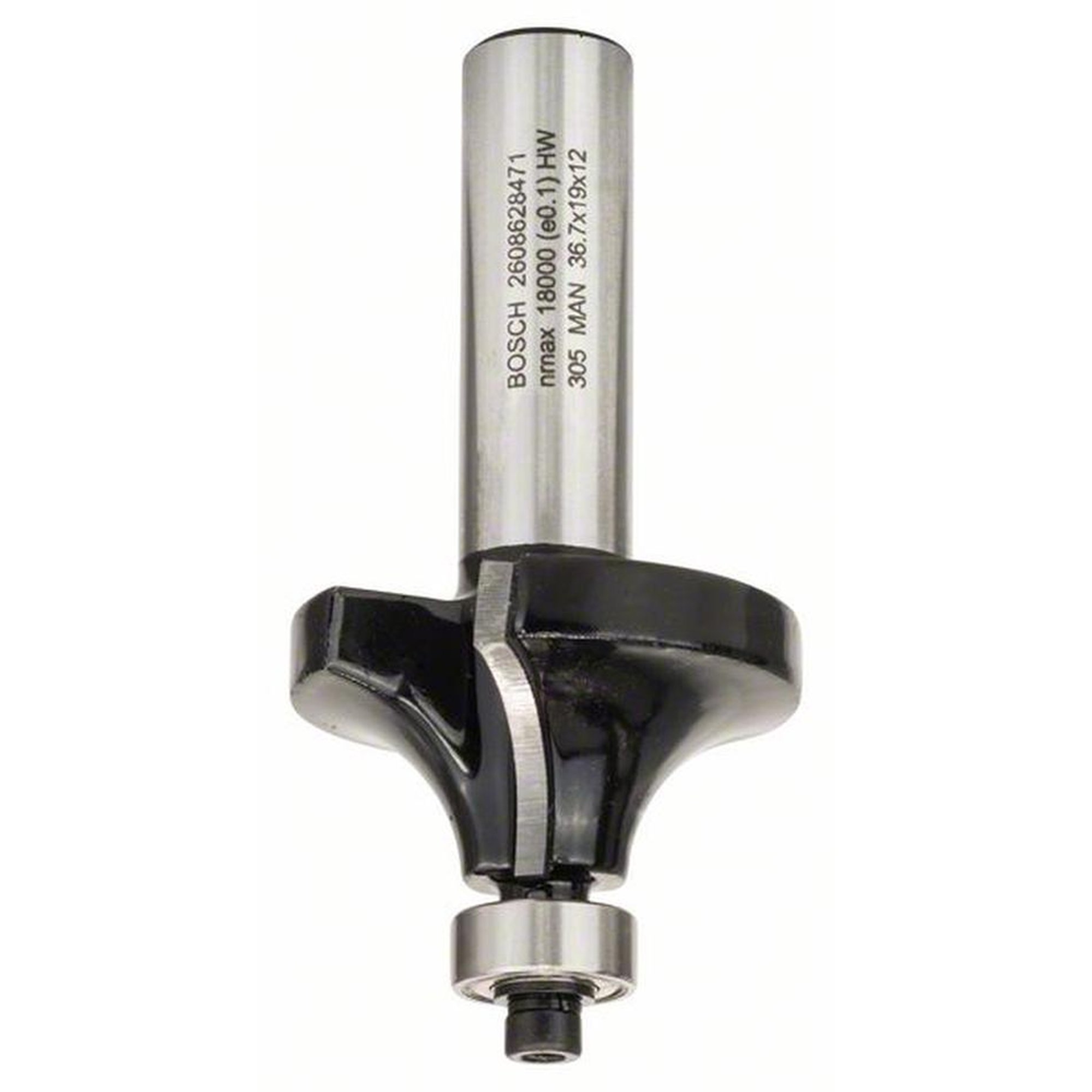 BOSCH Abrundfräser für Holz, 12 mm, Ø 36,7, R 12 mm, L 19 mm