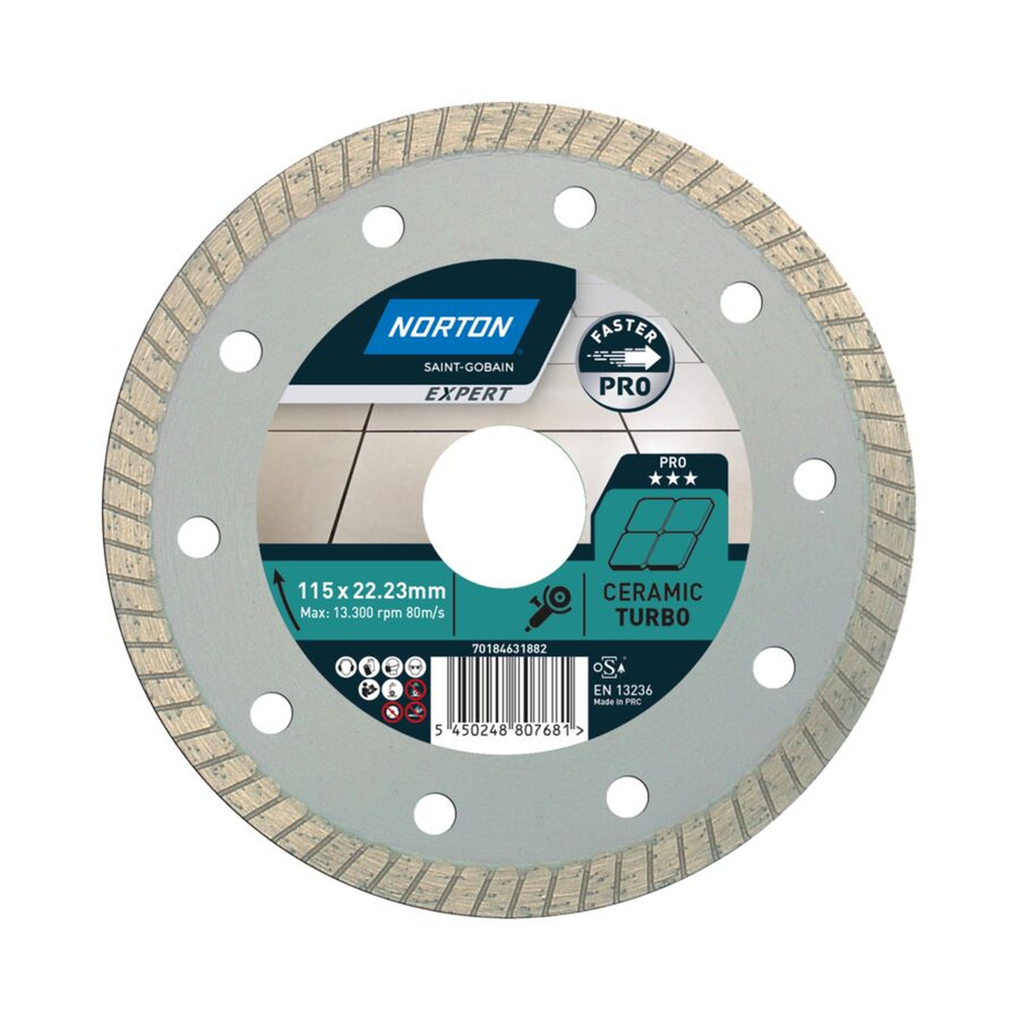 Norton EXPERT PRO TURBO Diamantscheibe für Fliesen 115x22.23mm