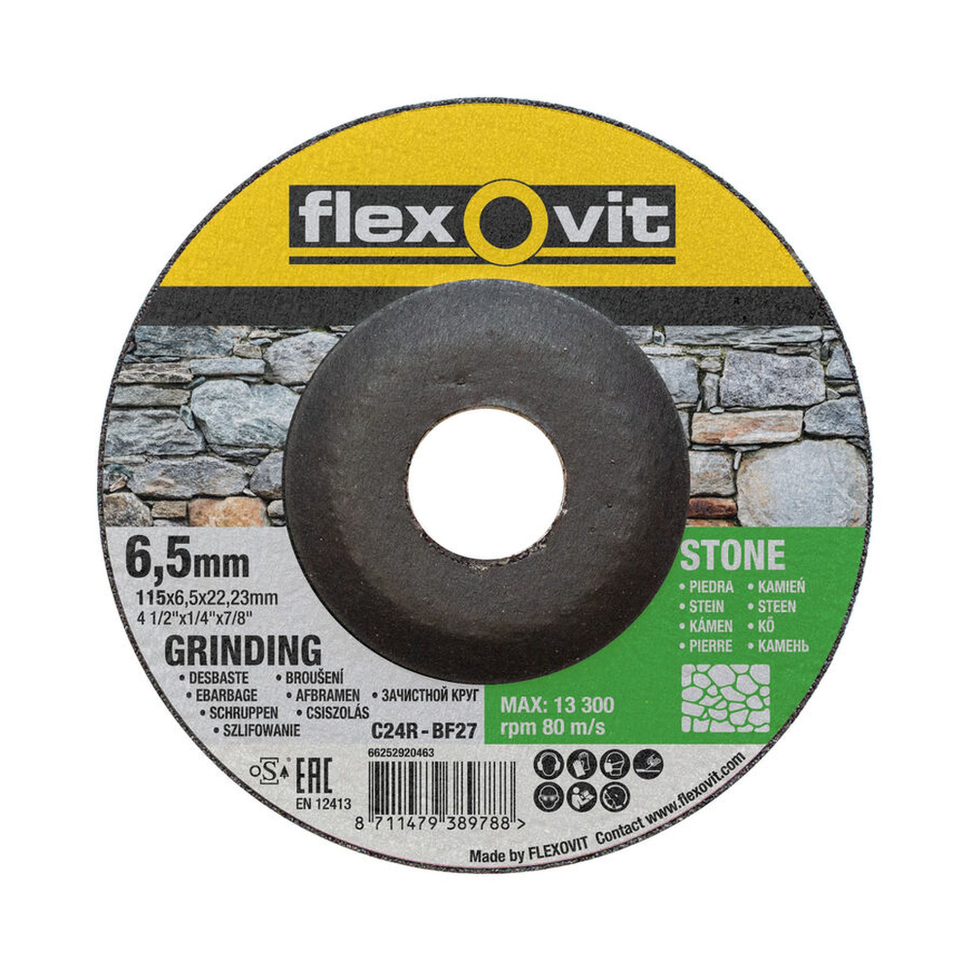 10 x Norton Gekröpfte Schruppscheibe für Stein Flexovit 115x6.5x22.23mm MERCHANDISING