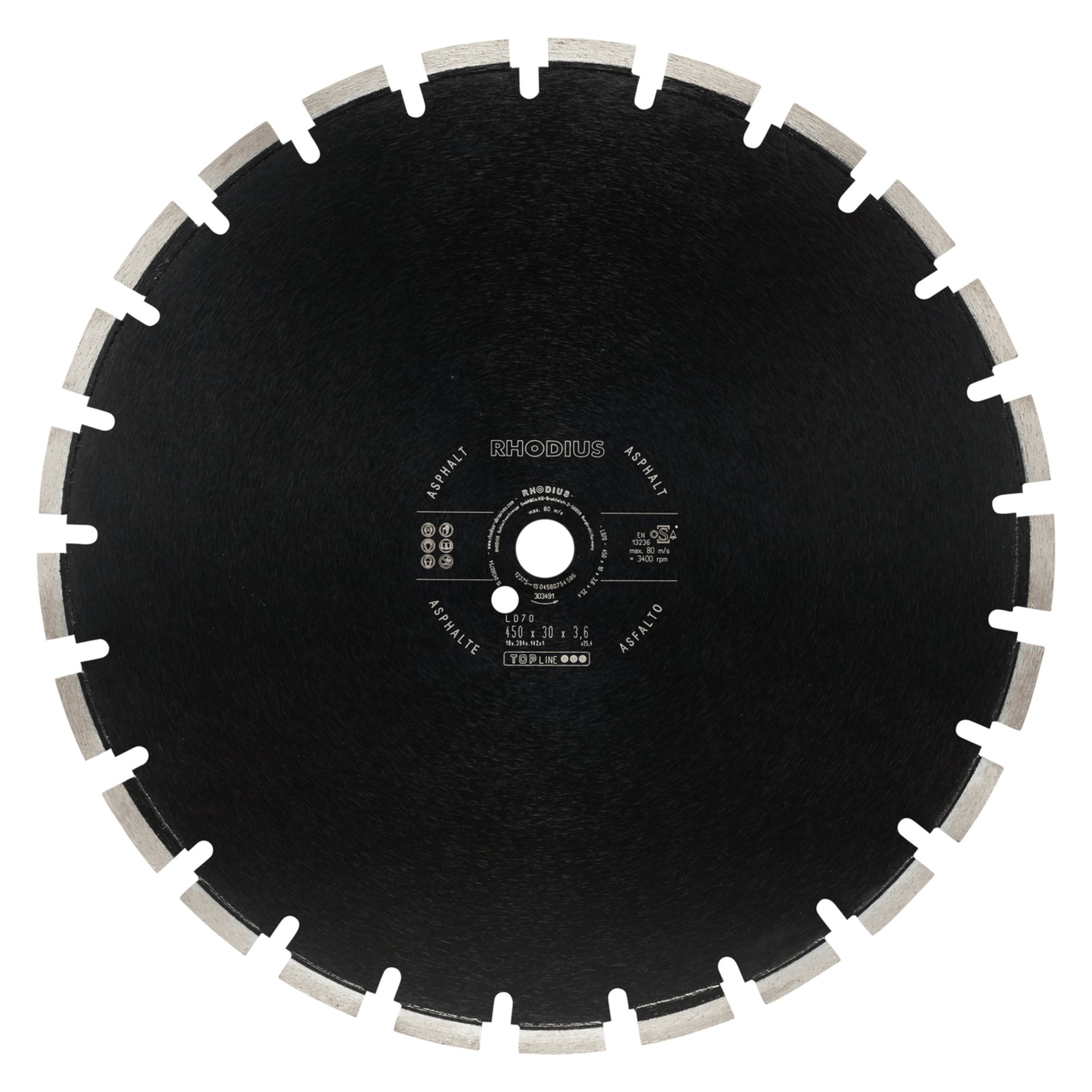 RHODIUS Diamanttrennscheibe  LD70 Ø 450 mm