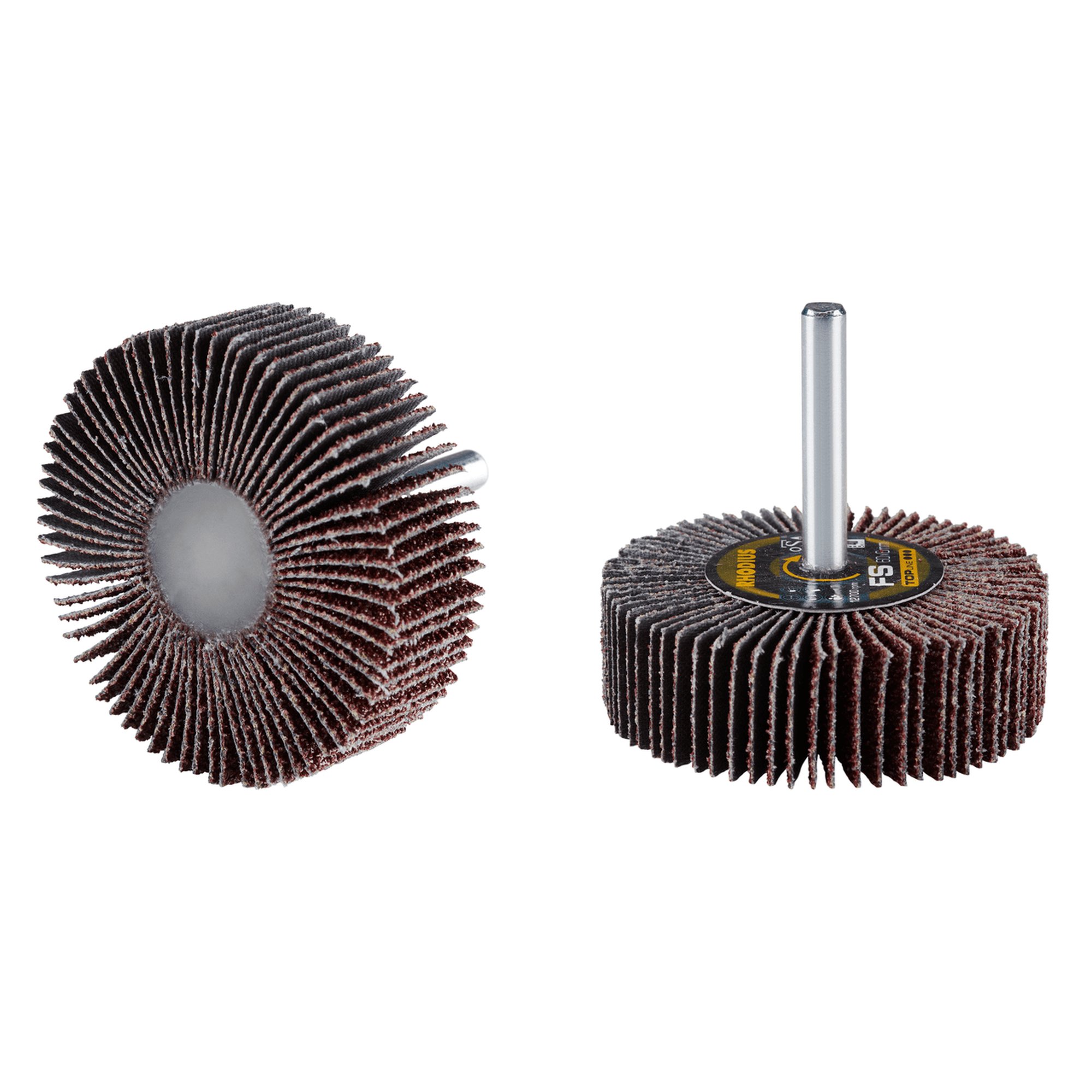 10 x RHODIUS Fächerschleifer Schleifmop FS Ø 60 mm Körnung 60