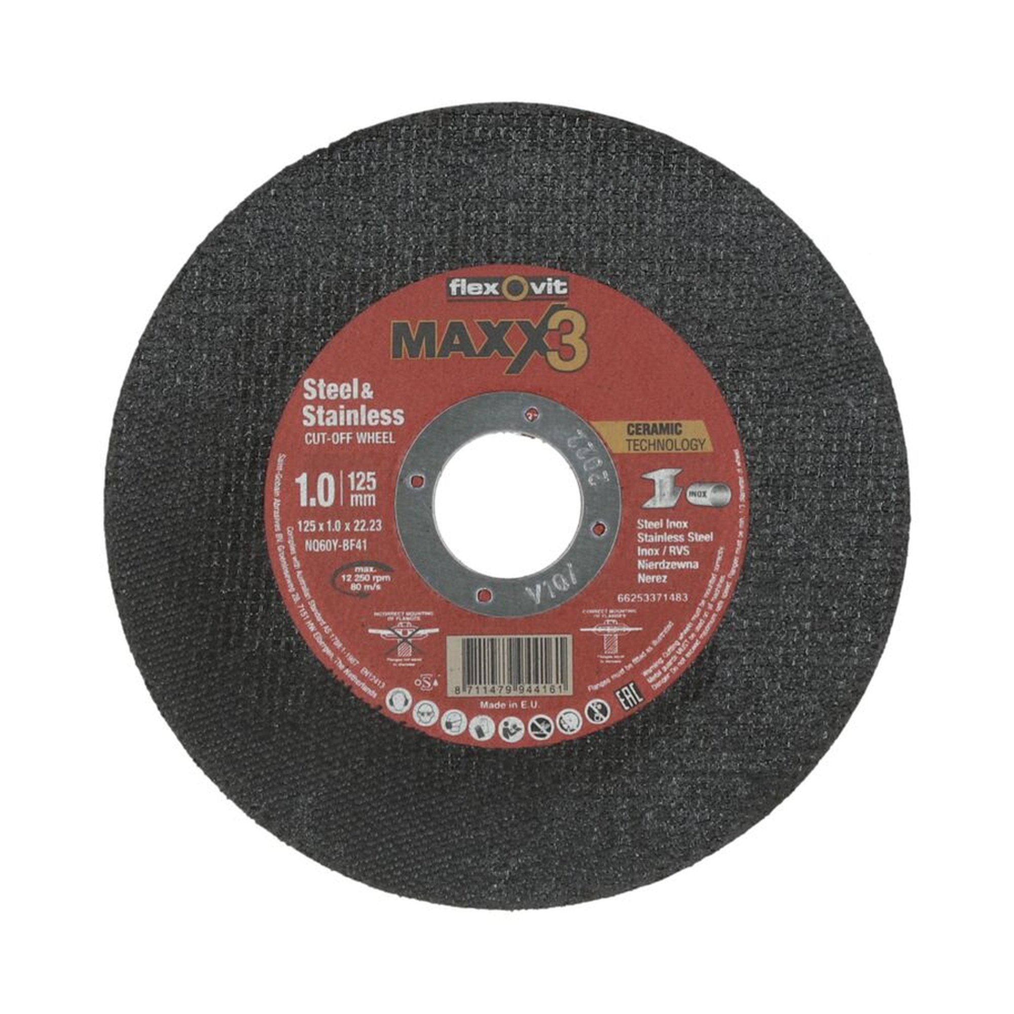 25 x Norton Trennscheibe für Inox Flexovit MAXX 125x1x22.23mm - Hochleistungsscheibe