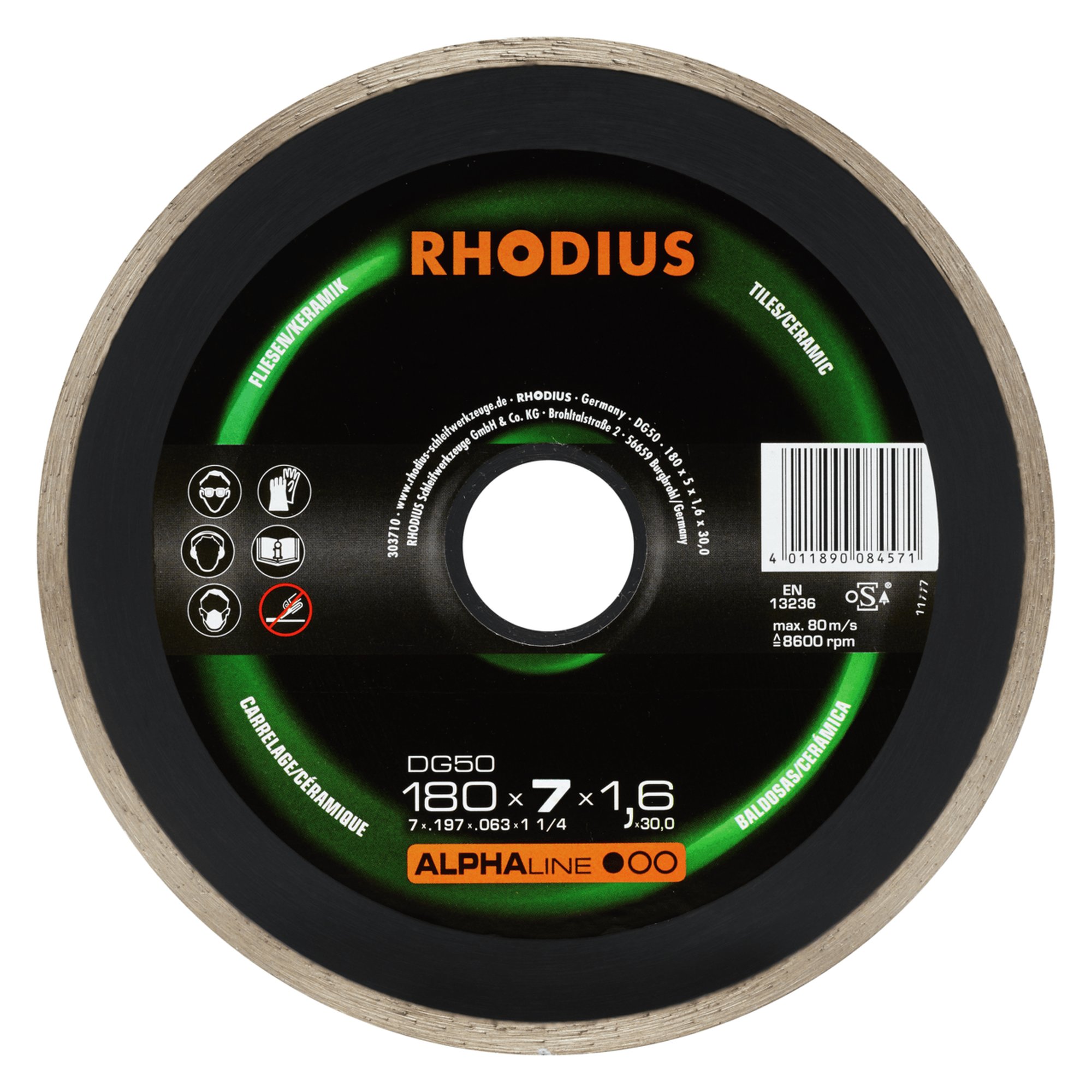 RHODIUS Diamanttrennscheibe  DG50 Ø 180 mm