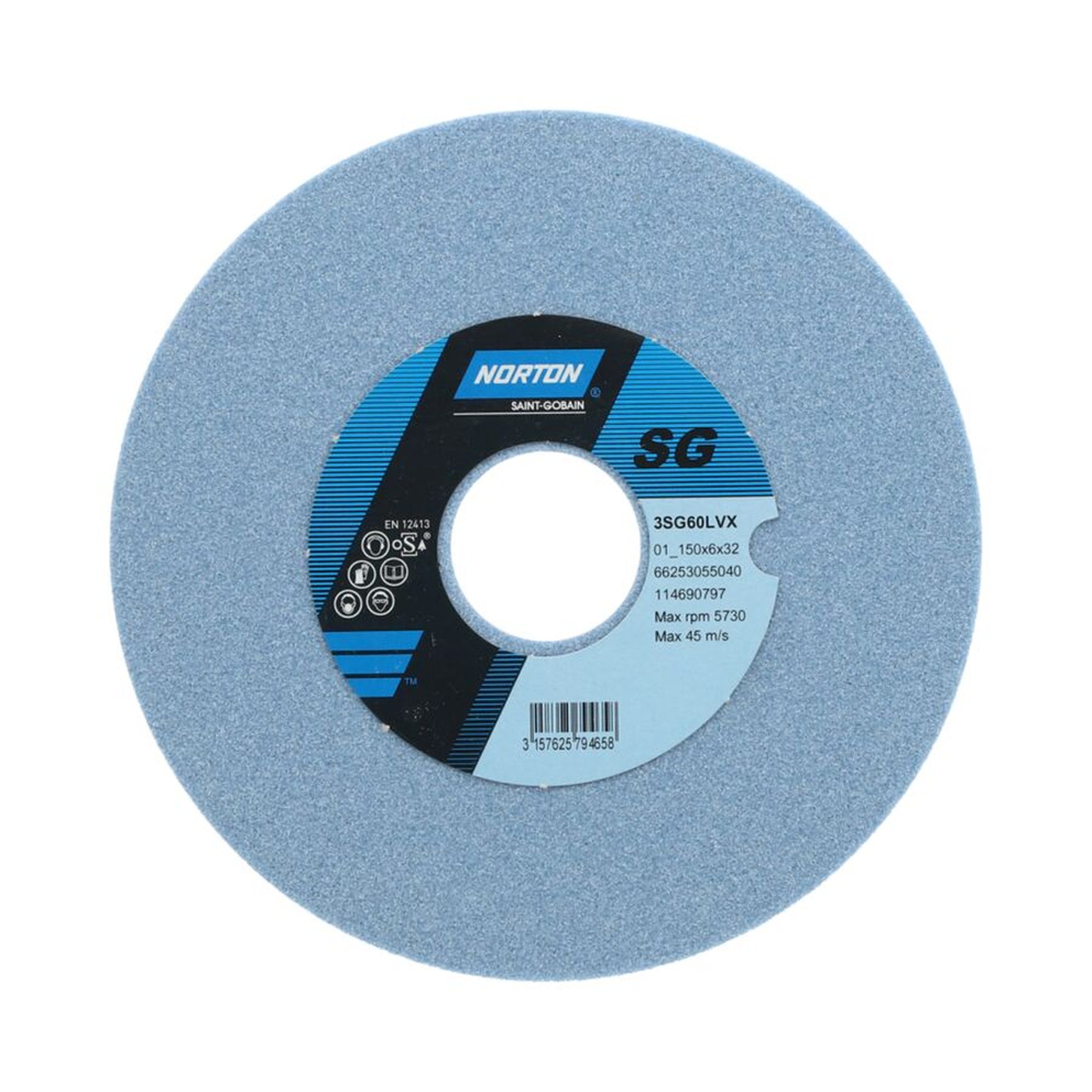 2 x Norton Schleifscheibe gerade 150x6x32 3SG 60 LVX für präzises Schleifen