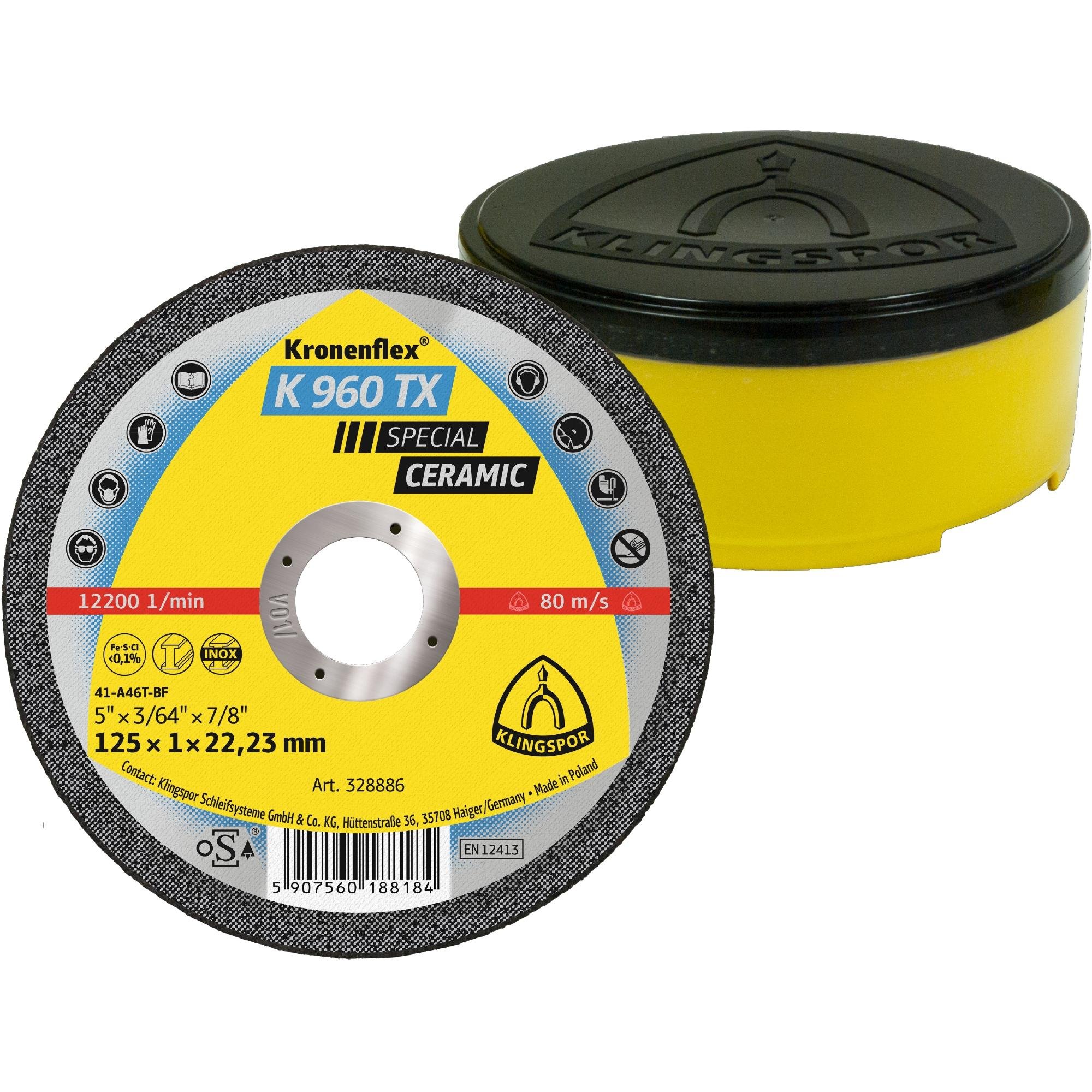 25 x Klingspor K 960 TX Trennscheiben Keramik, 125 x 1 x 22,23 mm gerade