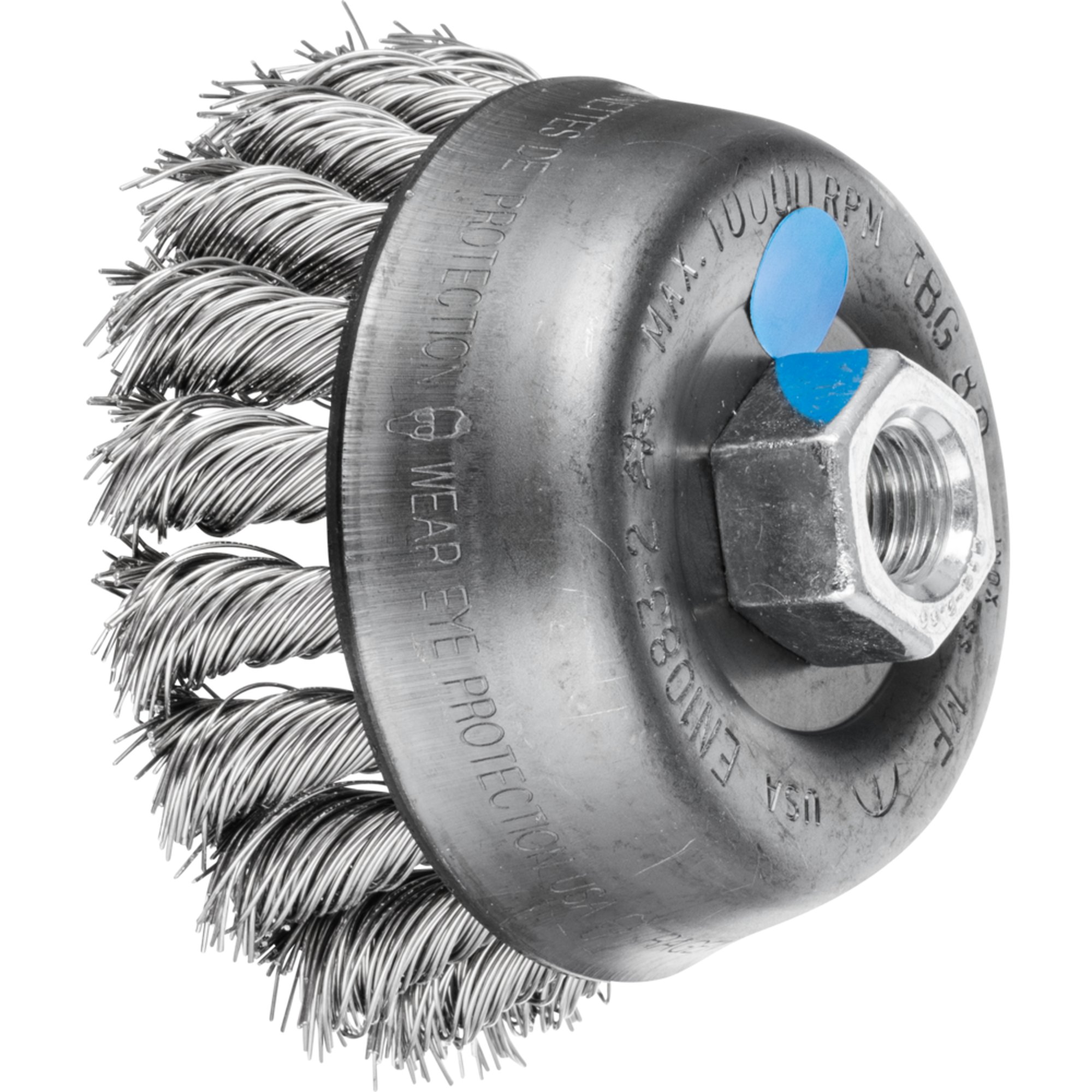 5 x PFERD Topfbürste mit Gewinde, gezopft TBG 80/M14 INOX 0,50