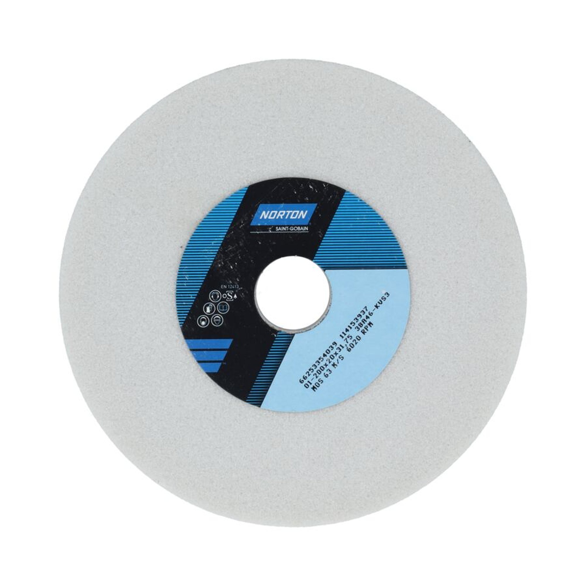 6 x Norton Schleifscheibe gerade 01 200x20x31,75 38A 46 KVS3 für präzises Schleifen