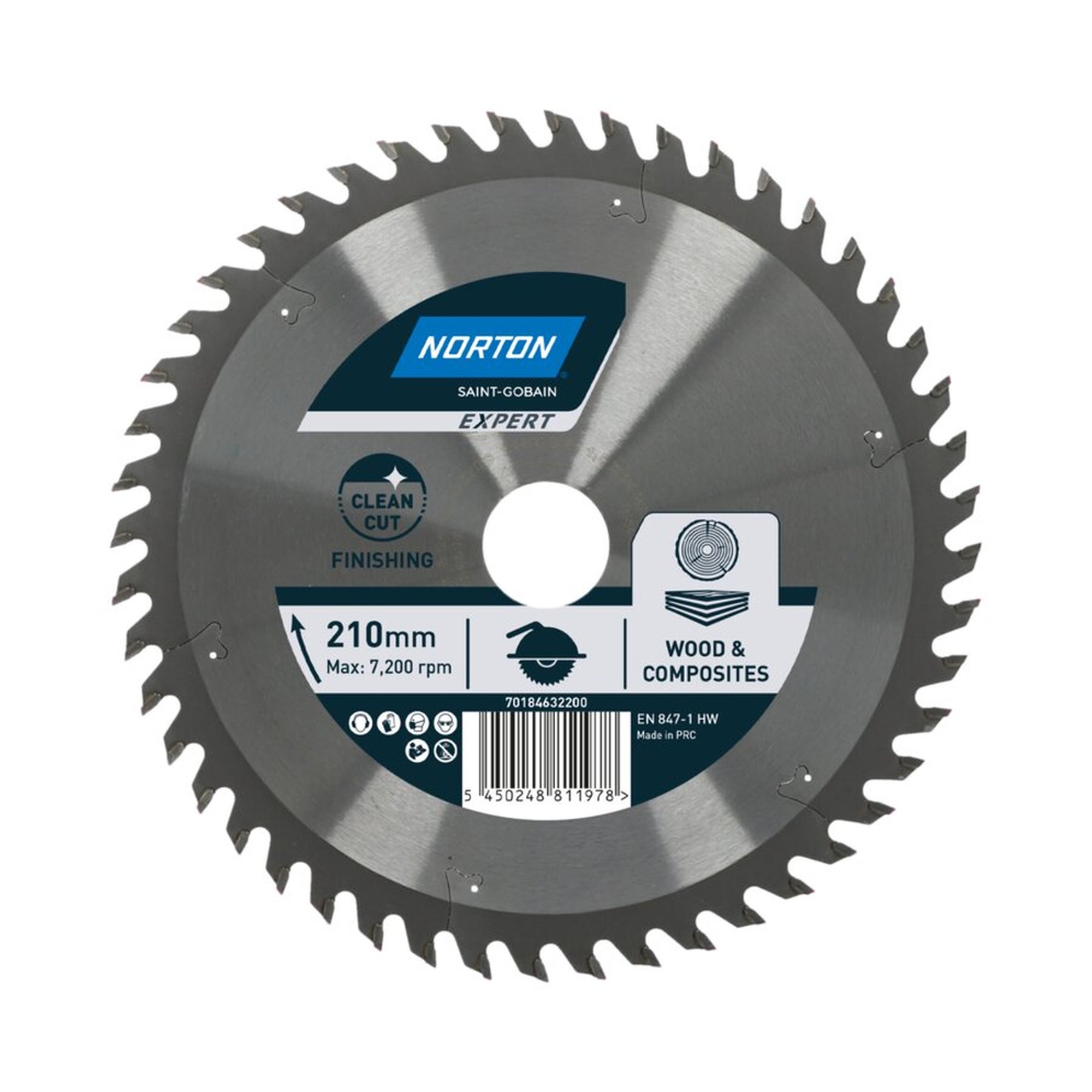 Norton EXPERT FINISHING TCT-Sägeblatt für Holz & Verbundstoffe 210x2.4mm/1.6x30mm