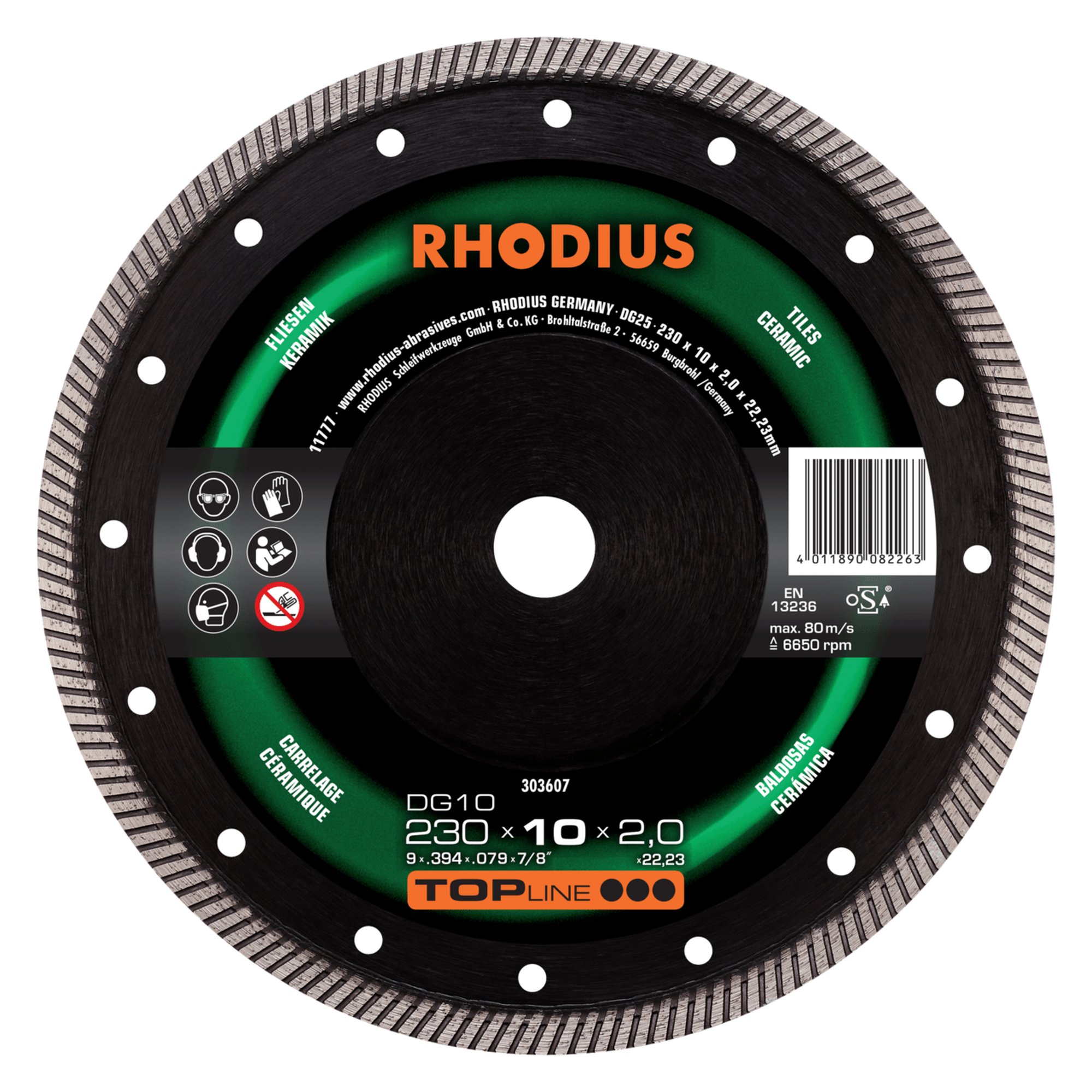 RHODIUS Diamanttrennscheibe  DG10 Ø 230 mm