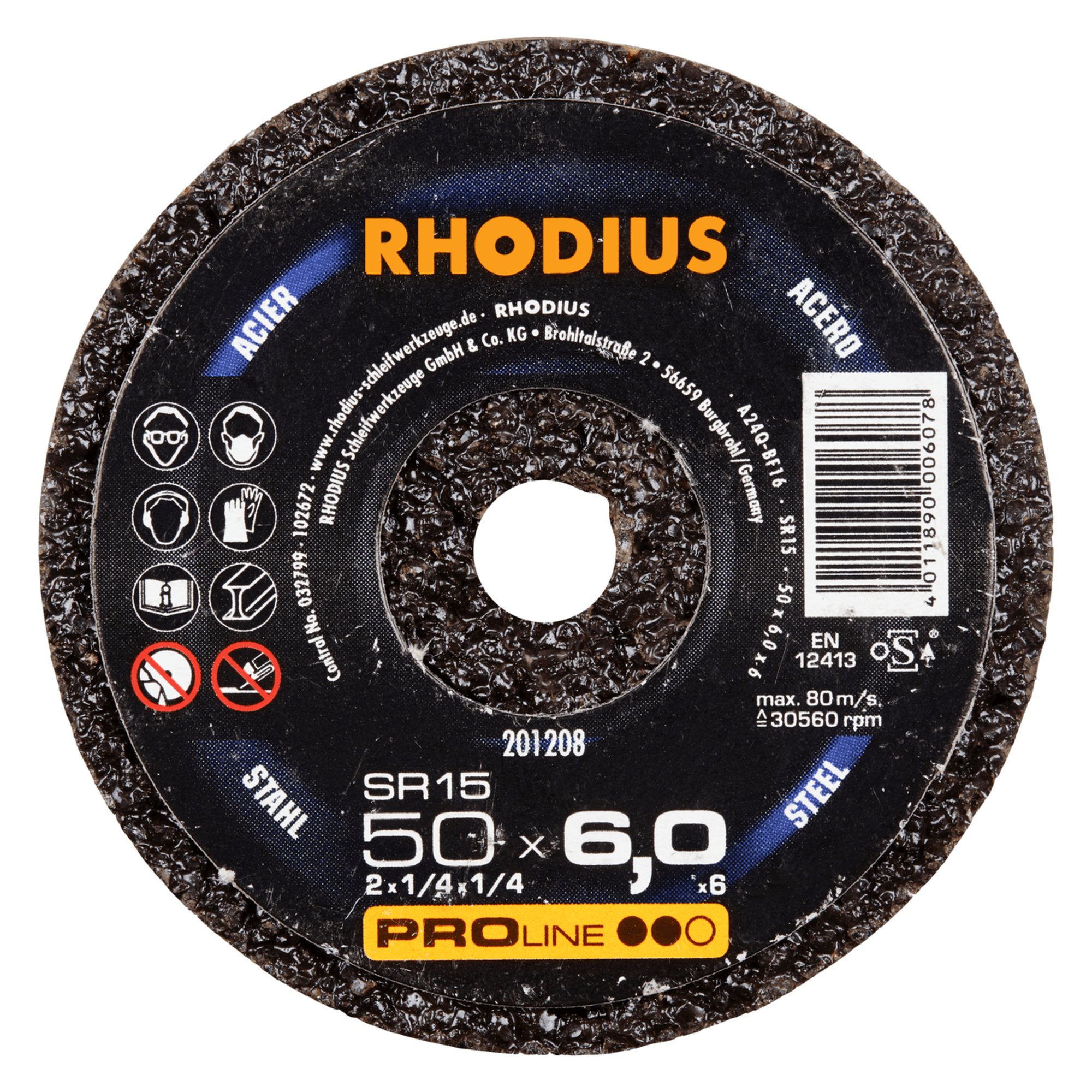 25 x RHODIUS Schleifrad SR15 Ø 50 mm