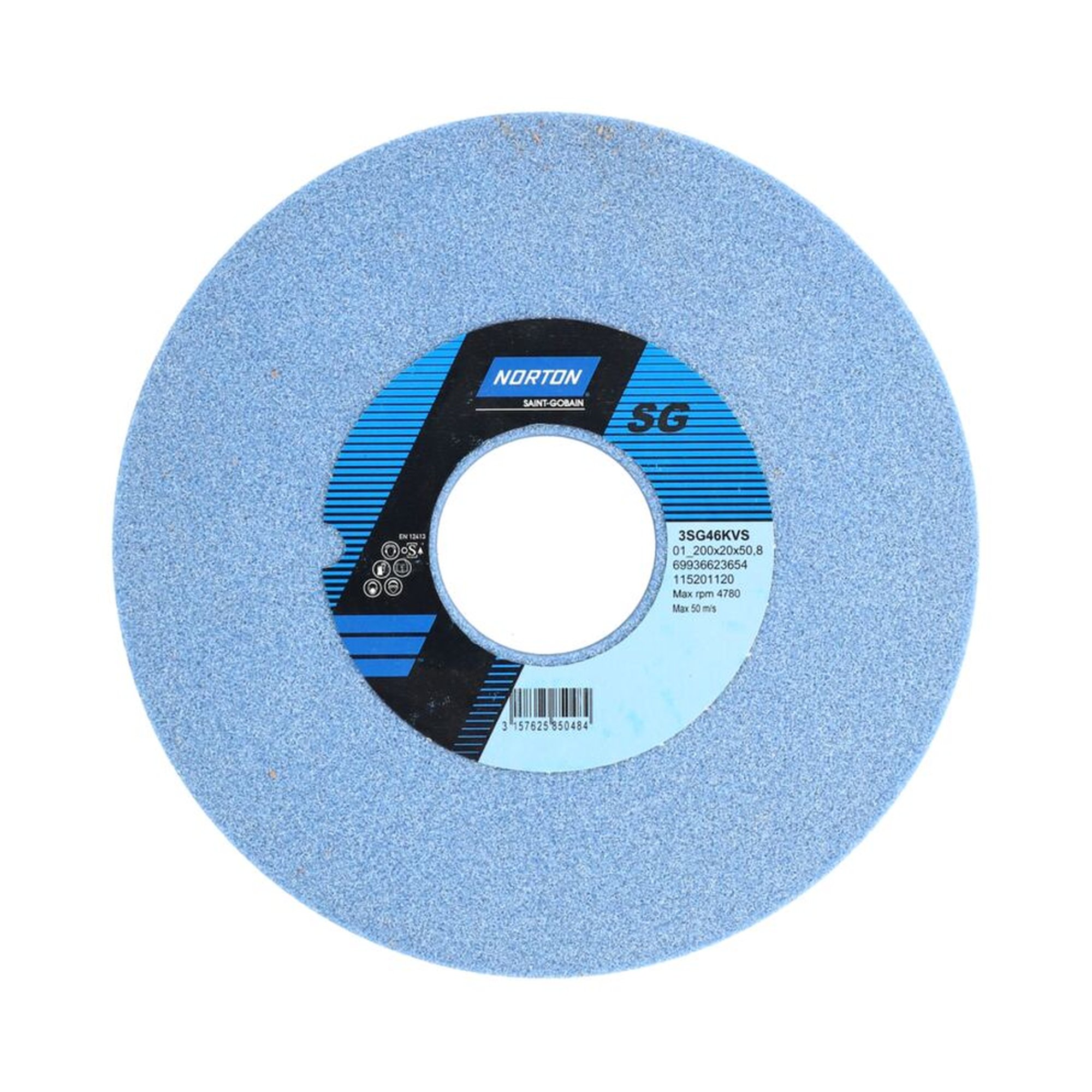 2 x Norton Schleifscheibe gerade 01 200x20x50,8 3SG 46 KVS für präzises Schleifen