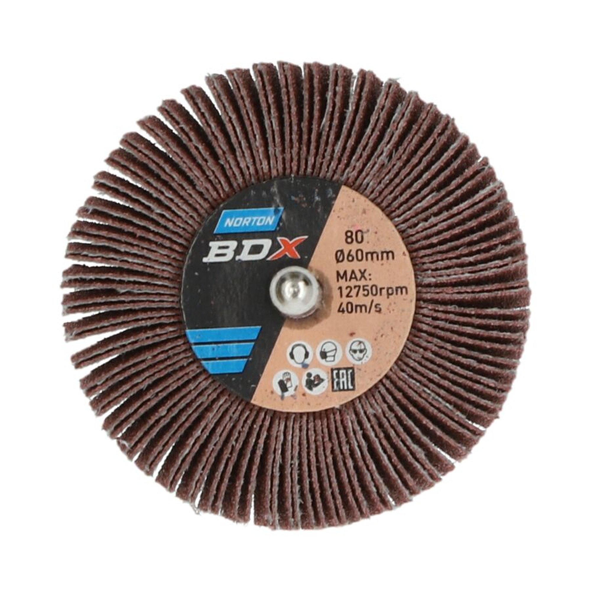 10 x Norton Fächerschleifer Schleifmop mit Schaft 60x20x6 R207 80, ideal für Profis