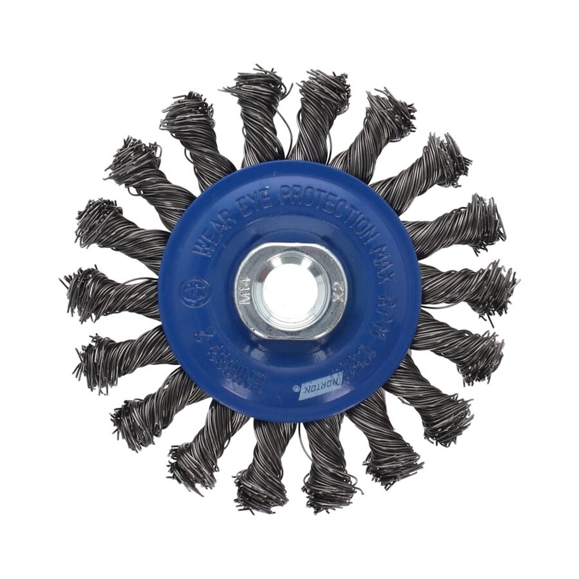 10 x Norton Drahtbürsten für Winkelschleifer, geknotet, Stahl, 100mm, robust und langlebig