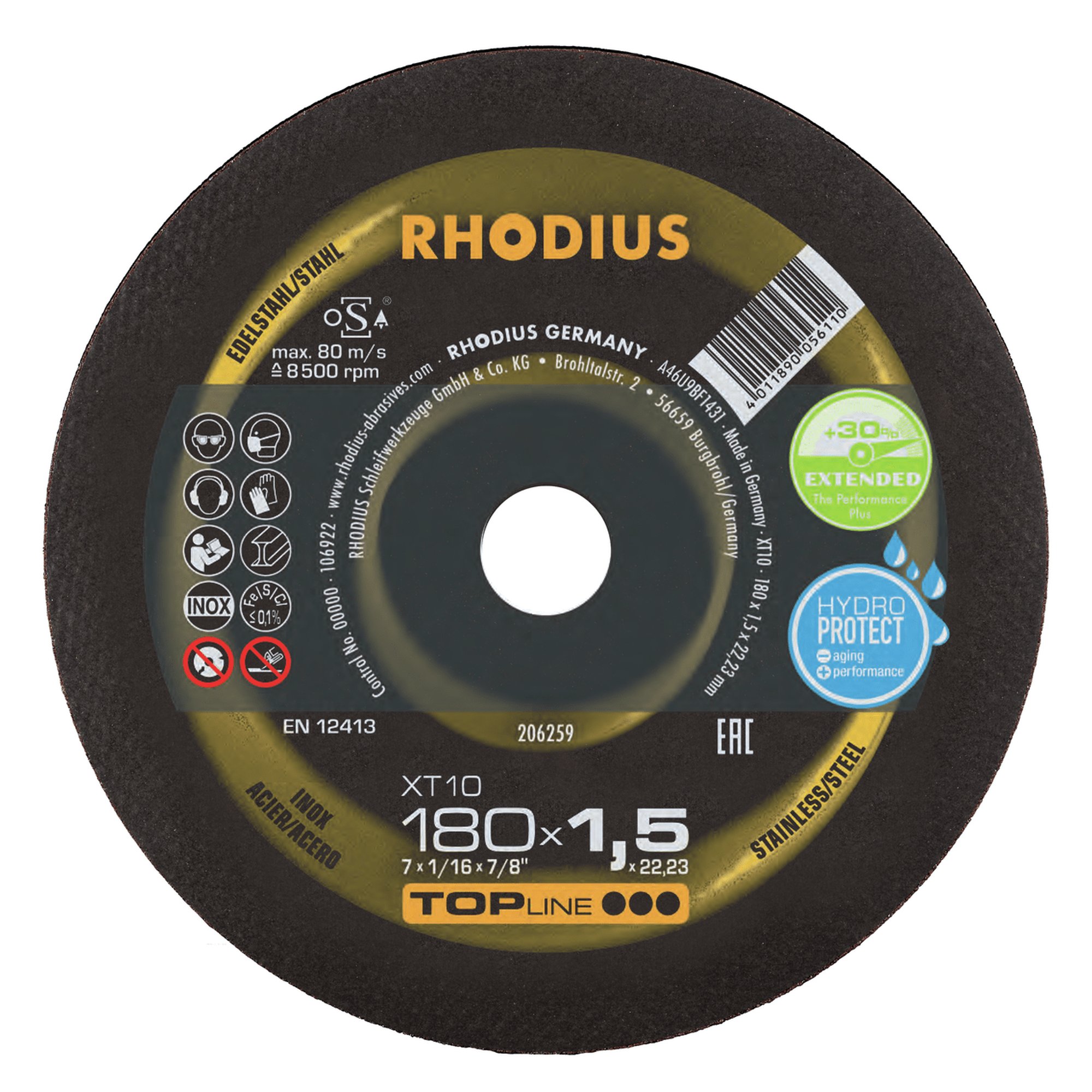 25 x RHODIUS Extradünne Trennscheibe XT10 Ø 180 mm