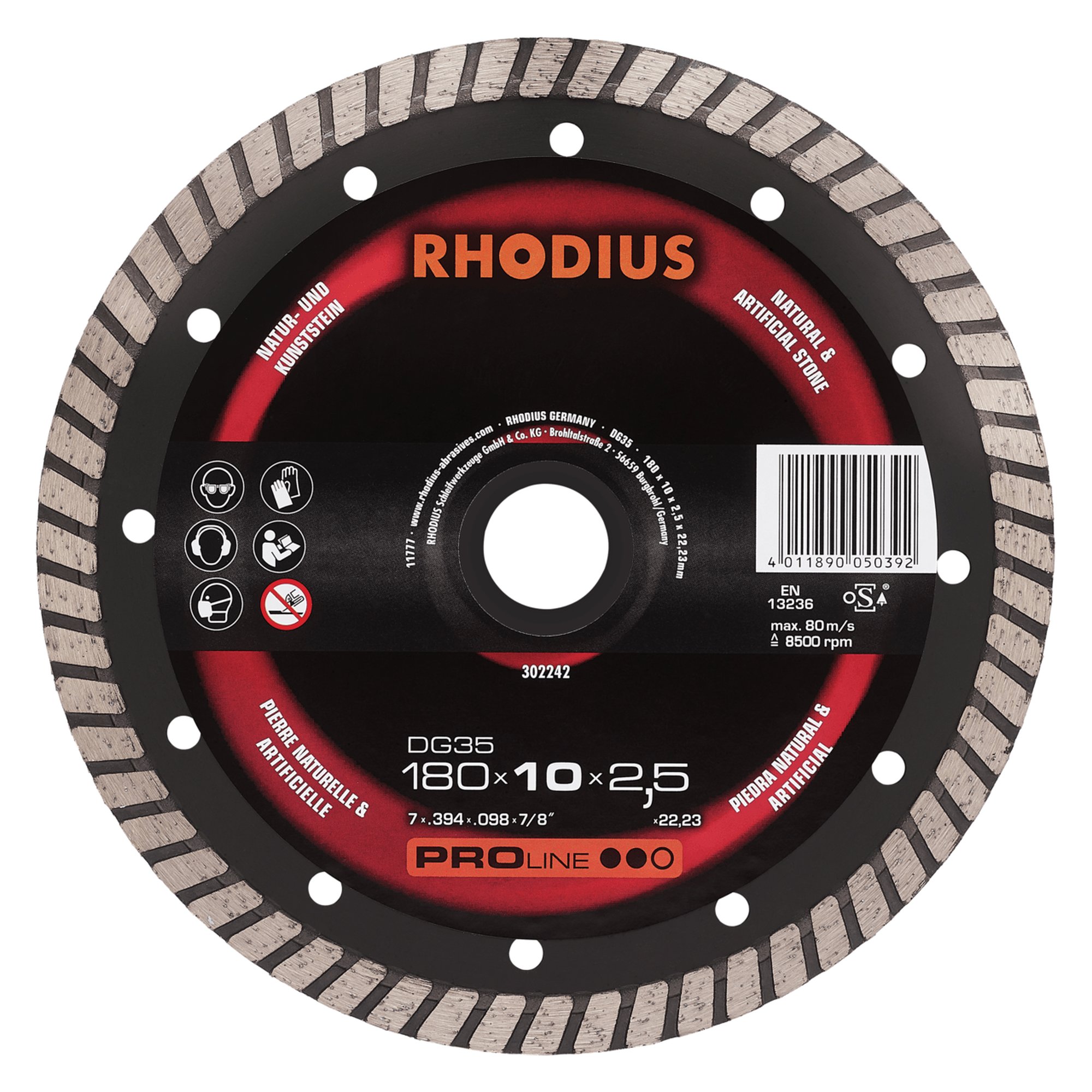 RHODIUS Diamanttrennscheibe  DG35 Ø 180 mm