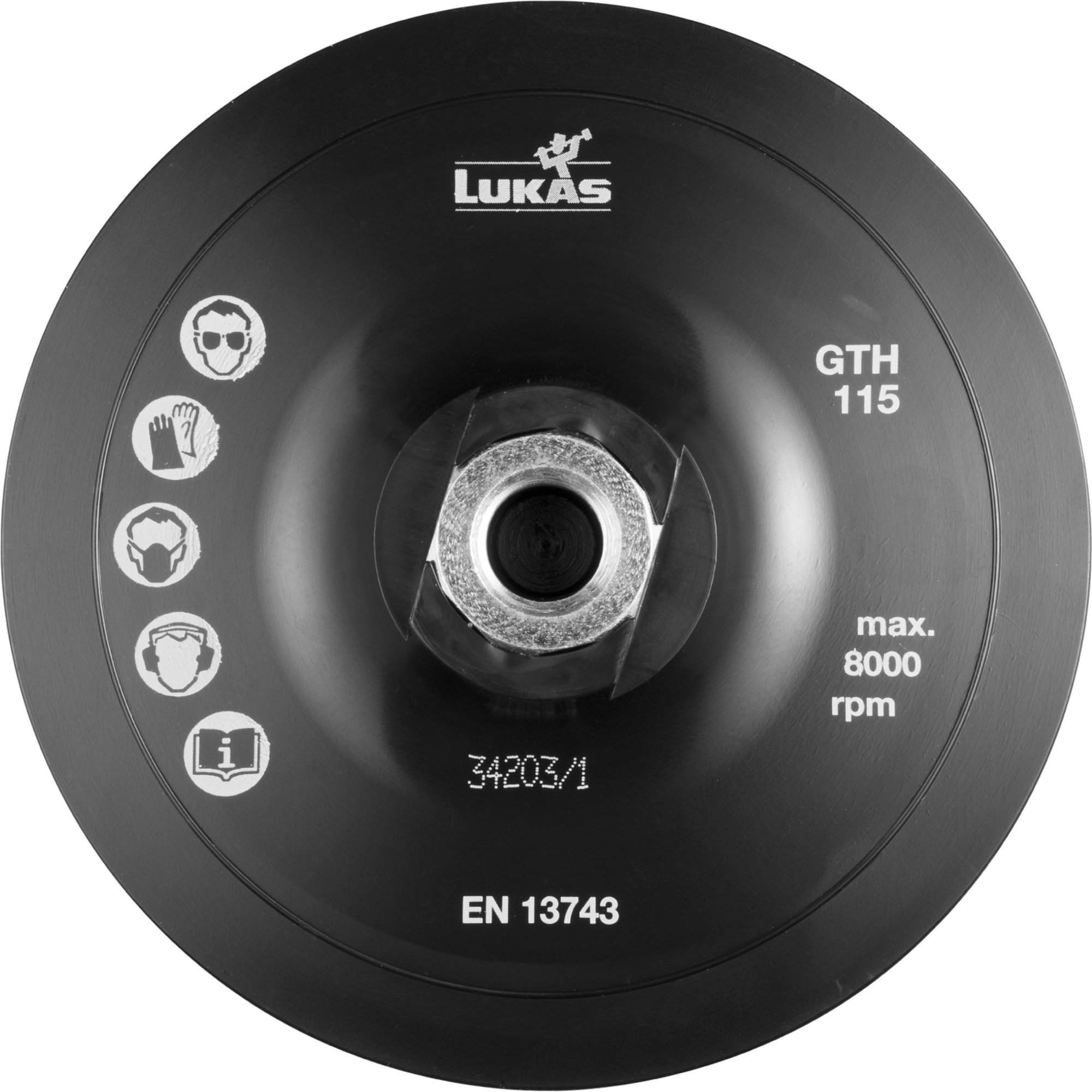 LUKAS Werkzeugaufnahme GTHX für Klett-Schleifblätter Ø 115 mm mit M14-Gewinde