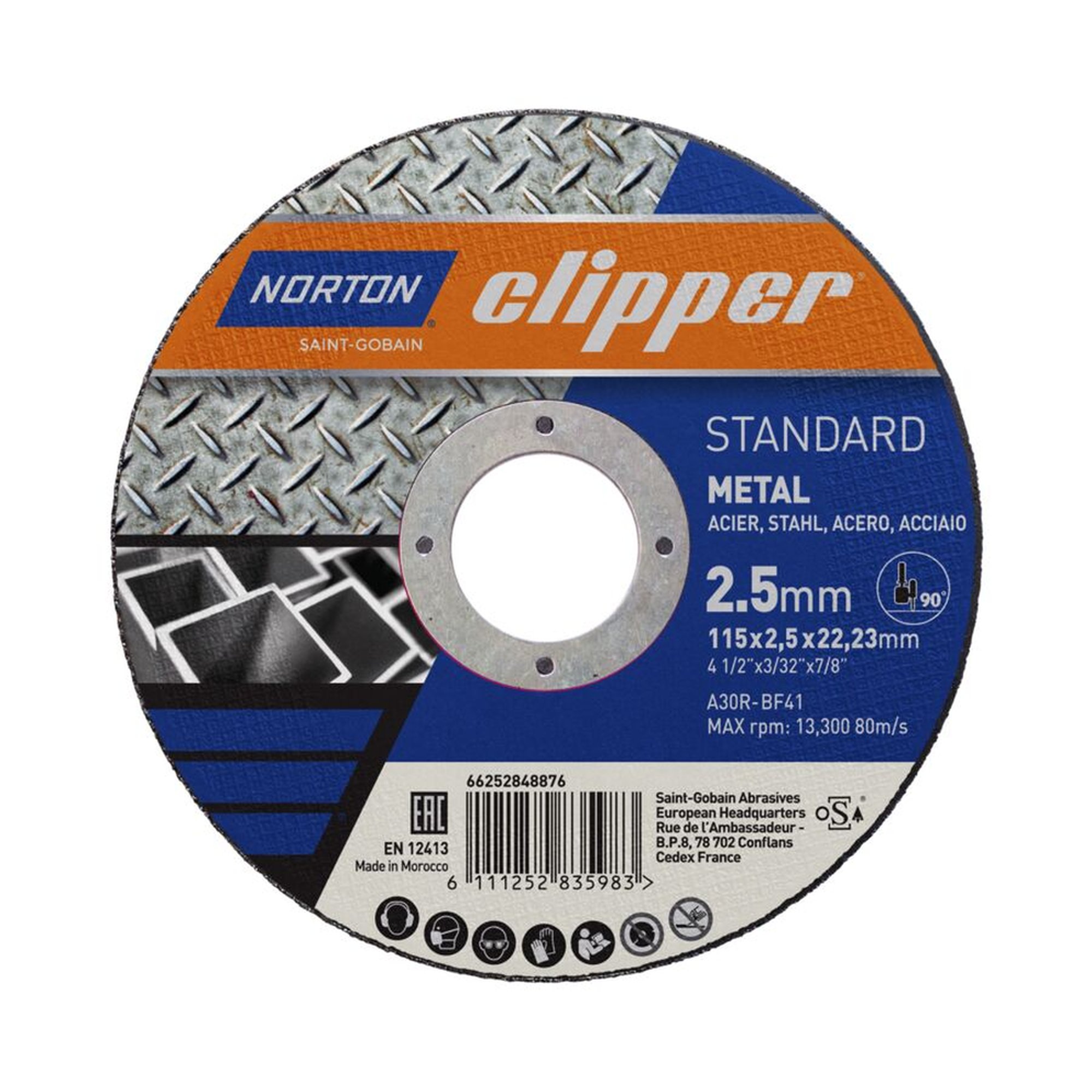 25 x Norton Trennscheibe für Metall 115x2.5x22.23mm - Hochwertige Schleifscheiben