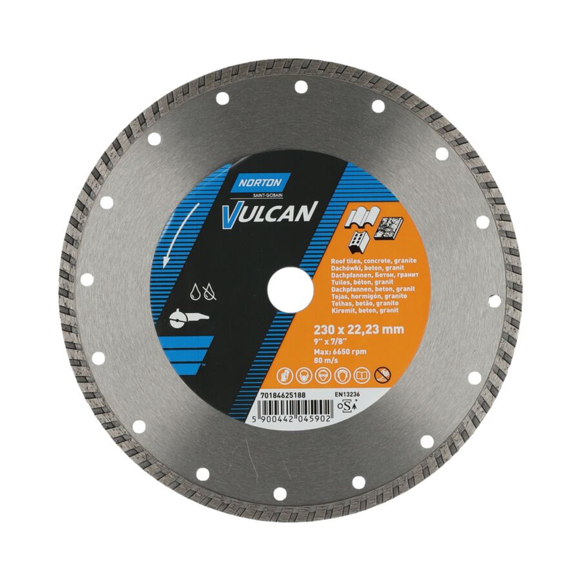 Norton Diamantscheibe Trennscheibe 230mm Vulcan Jet 7x2,6x22,23 für Beton