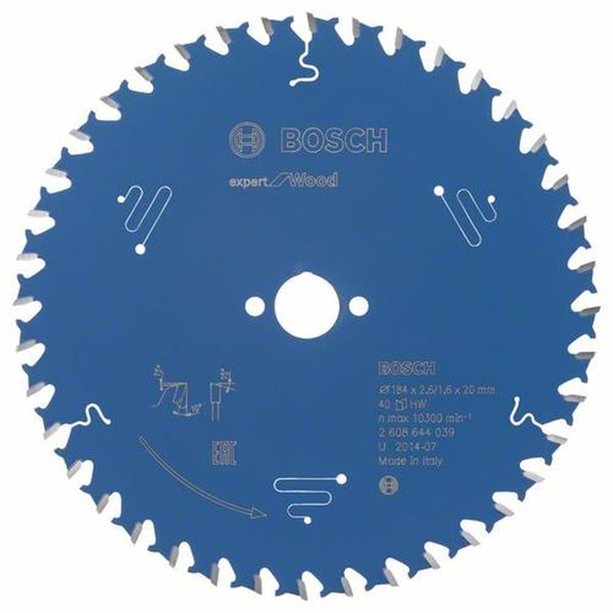 BOSCH Kreissägeblatt Expert für Holz, Ø 184 mm, 40 Zähne