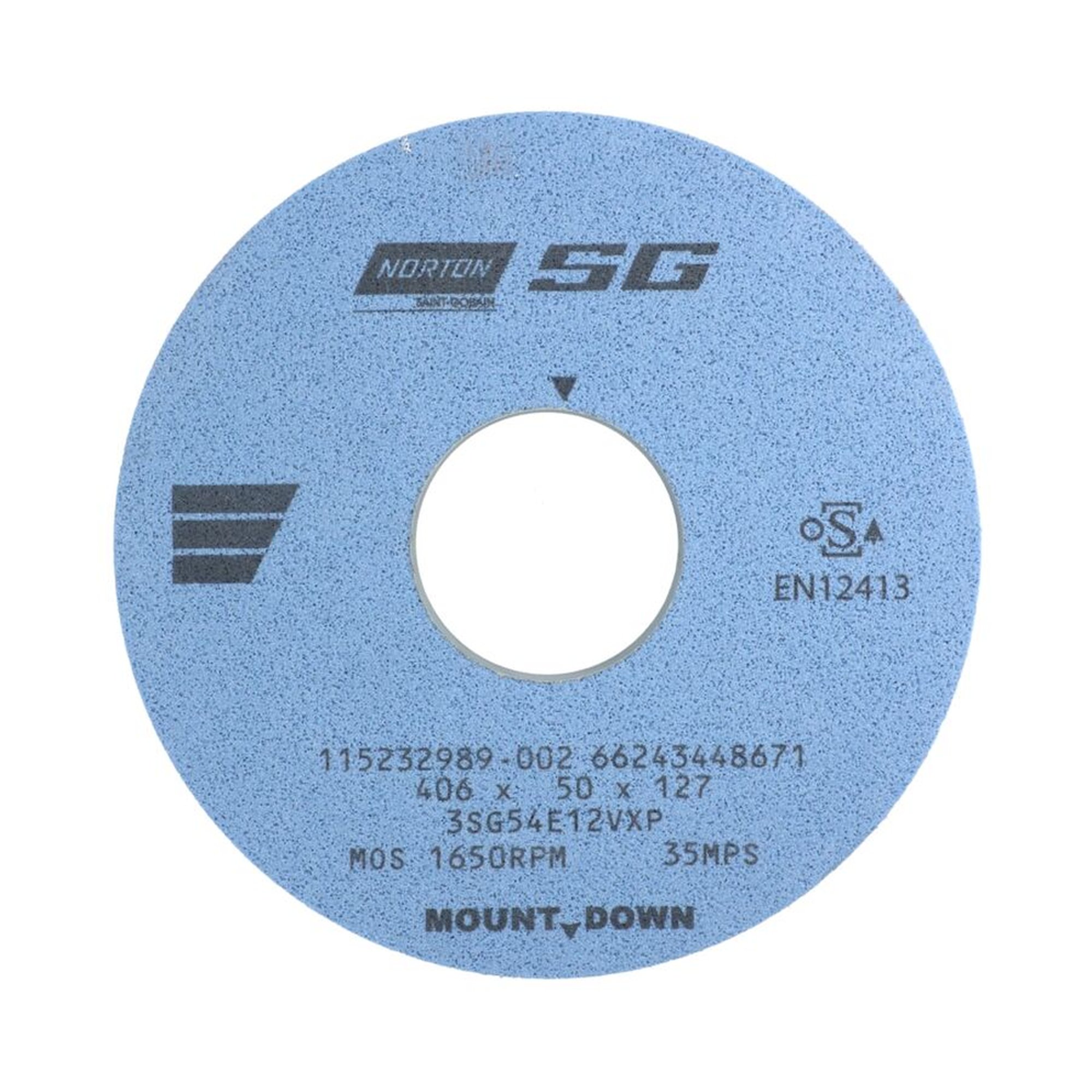 3 x Norton Schleifscheibe 406x50x127 3SG 54 EVXP einseitig ausgespart 80 Zeichen