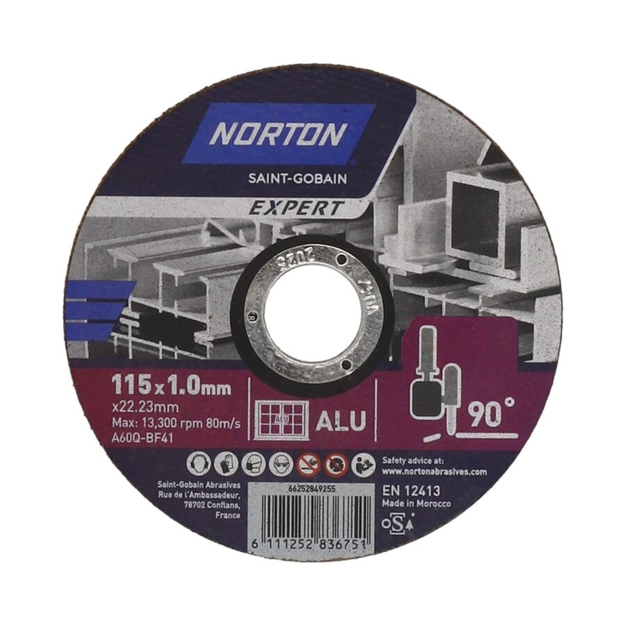 25 x Norton EXPERT ultradünne Trennscheibe für Alu 115x1x22.23mm
